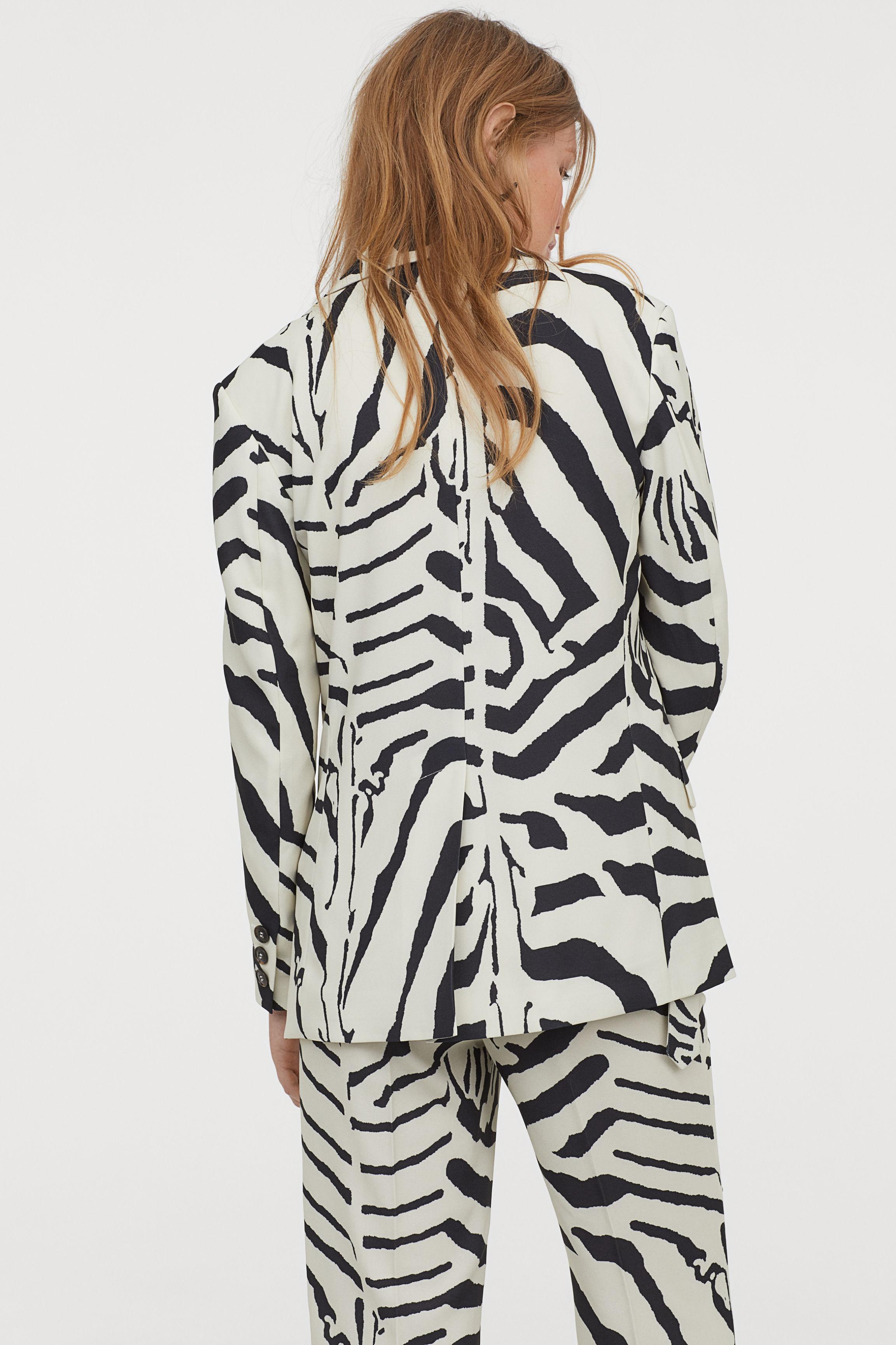 H&M Zebra-striped Blazer | Lyst