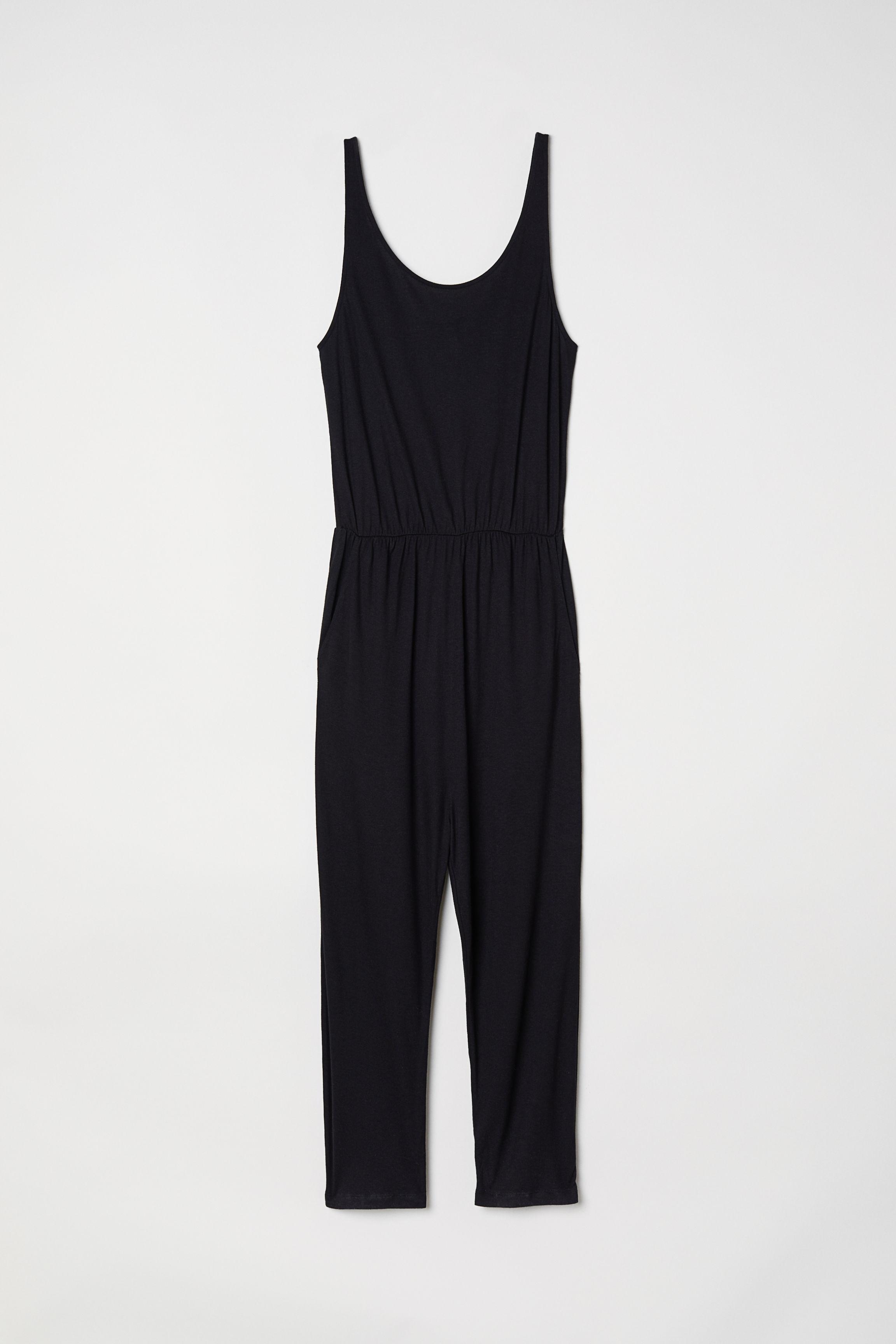 H&M Synthetic Sleeveless Jumpsuit in Black - Lyst