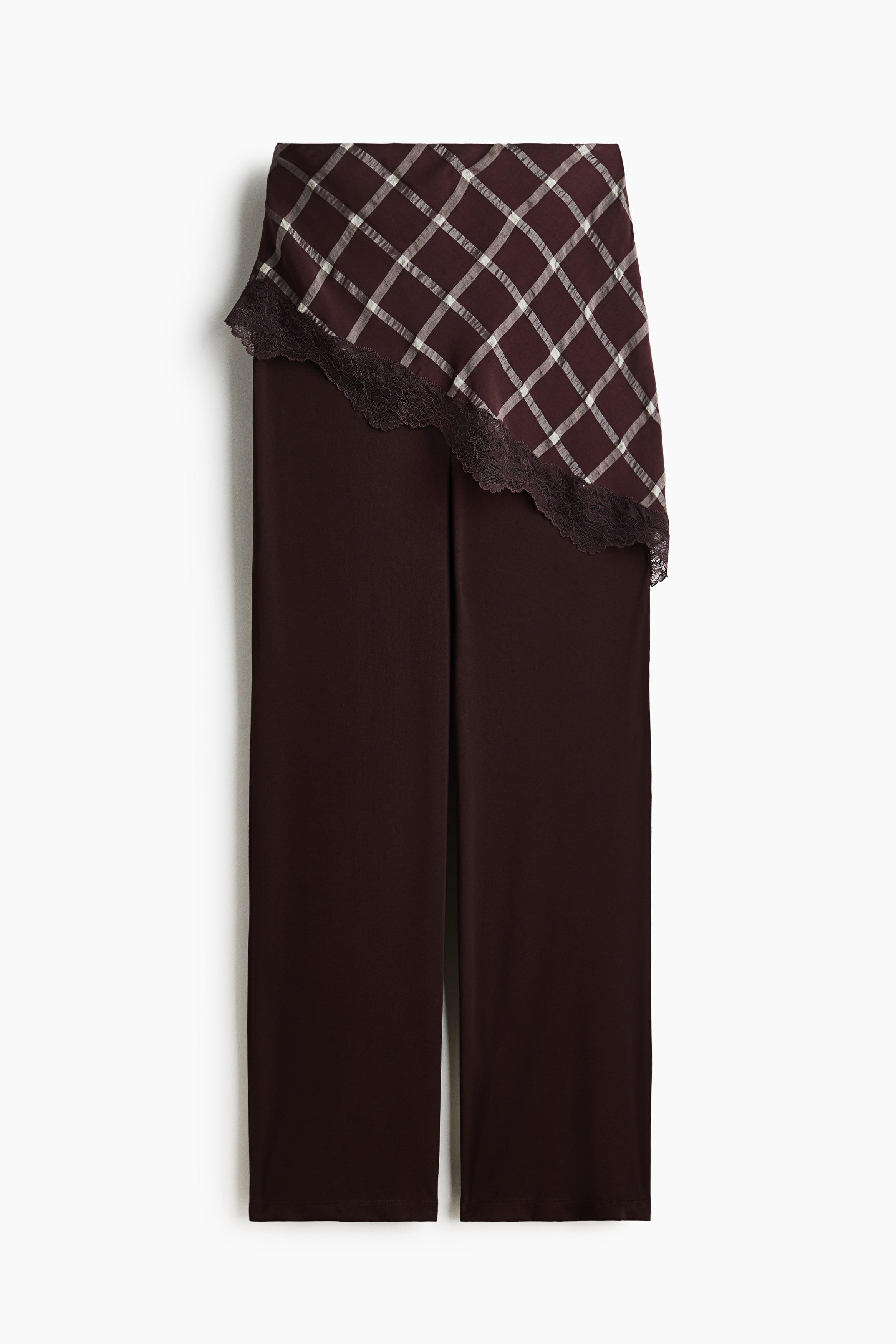 Pantalon De Survêtement H&M Trend Noir Perles Nacrées - Taille 40, Style évasé Battant, Occasion