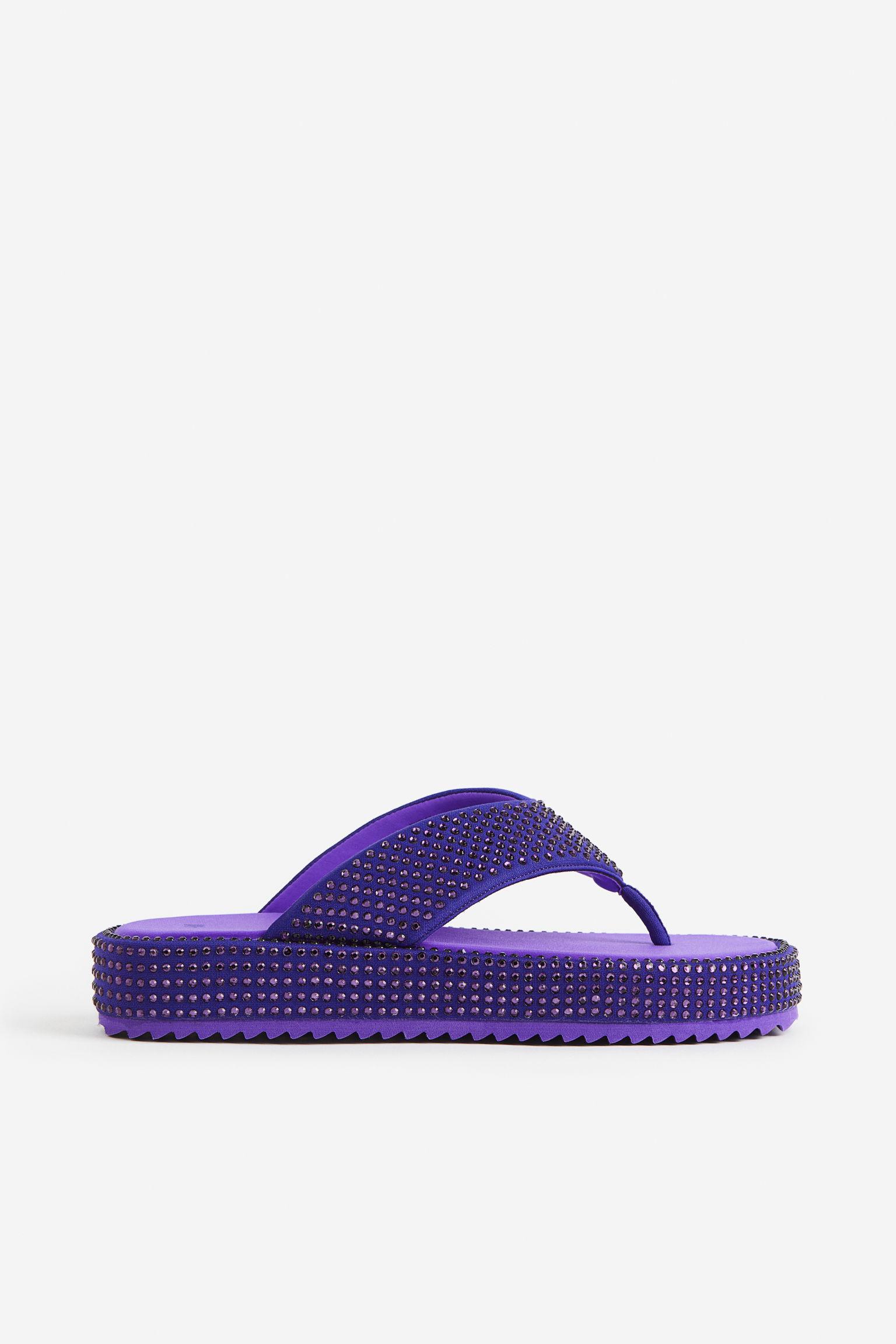 H&M Flatform-slippers in het Paars | Lyst NL