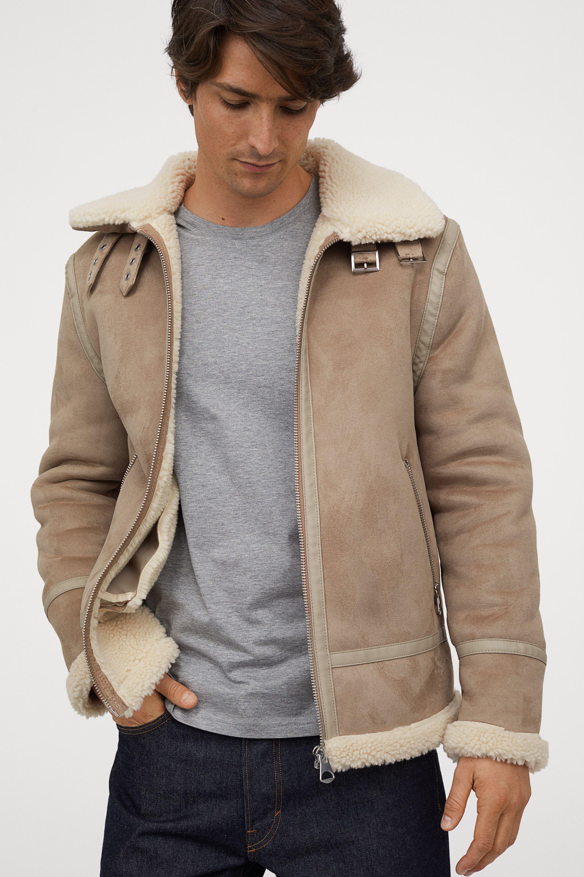 faux shearling lined coat