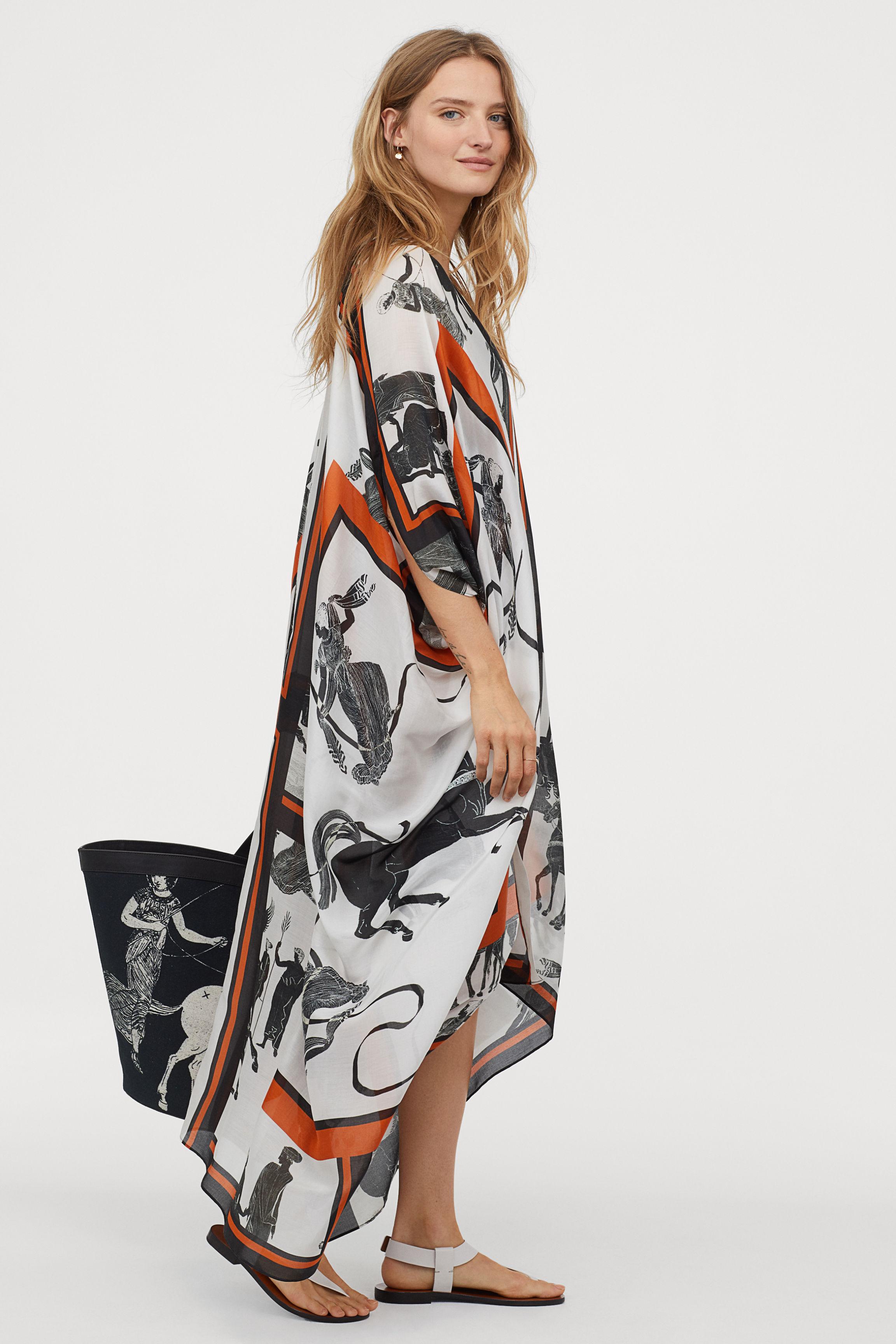h&m silk blend kaftan