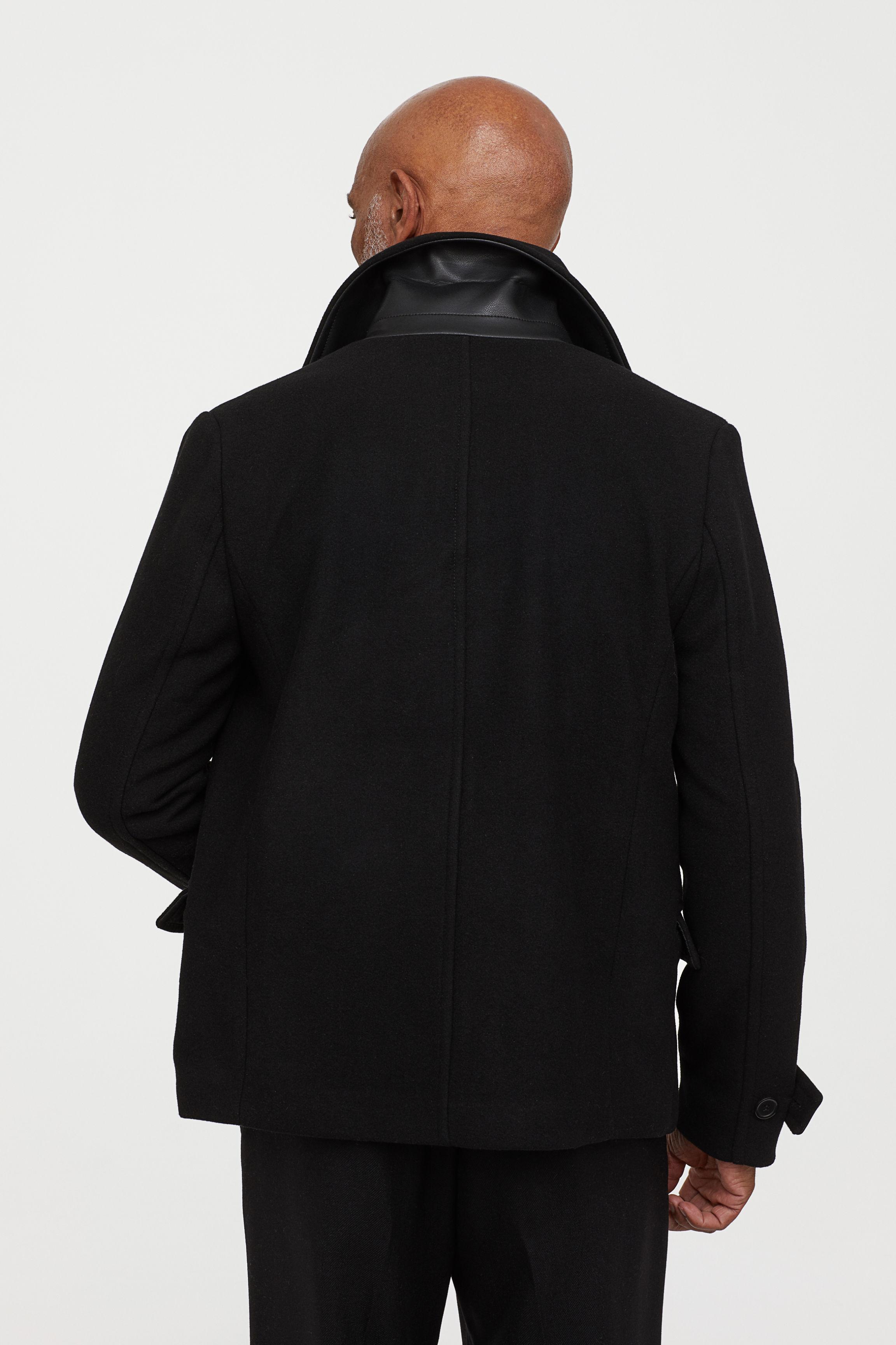 h&m pea coat mens