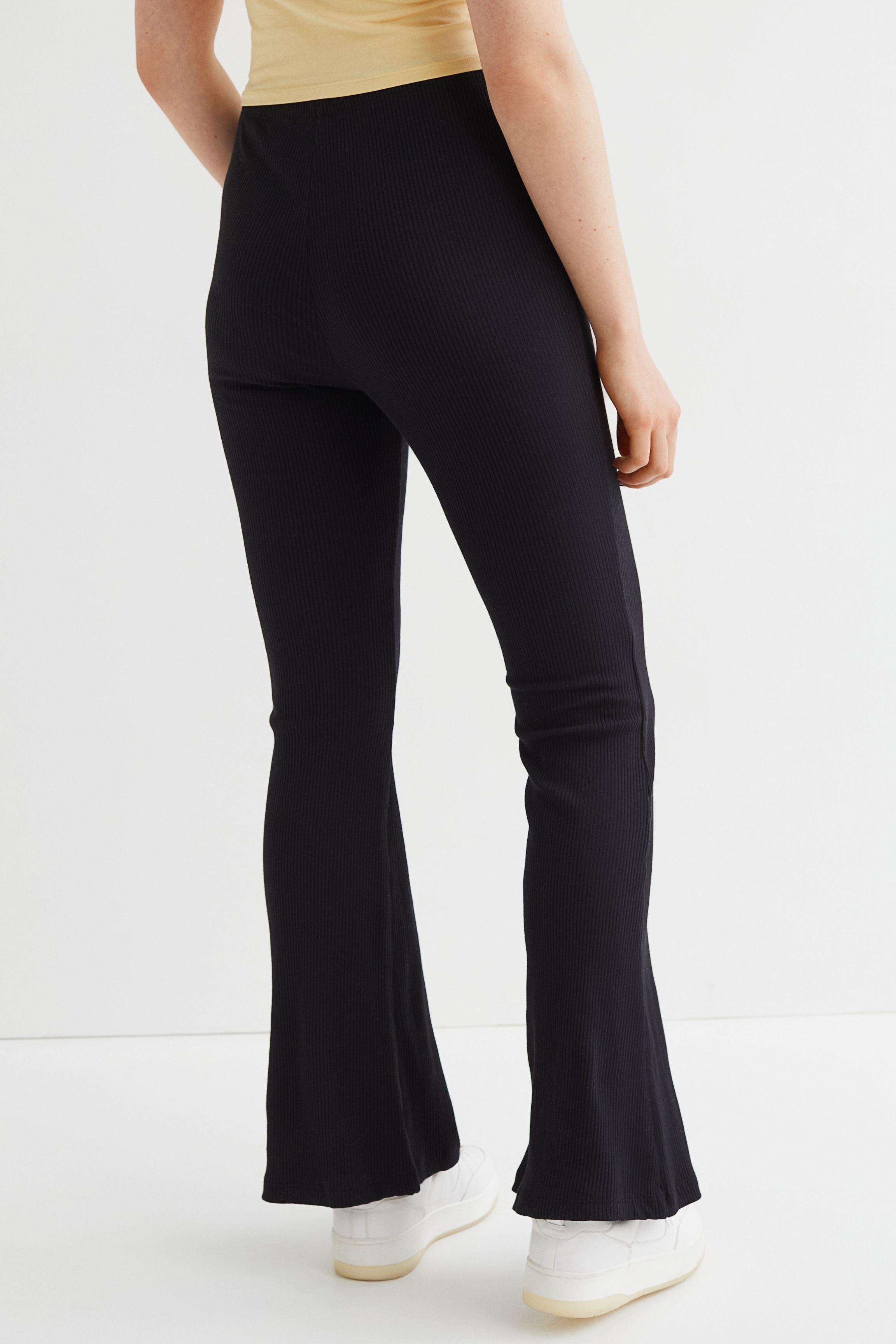 H\u0026M Ribbed Jersey Jazz Trousers in 
