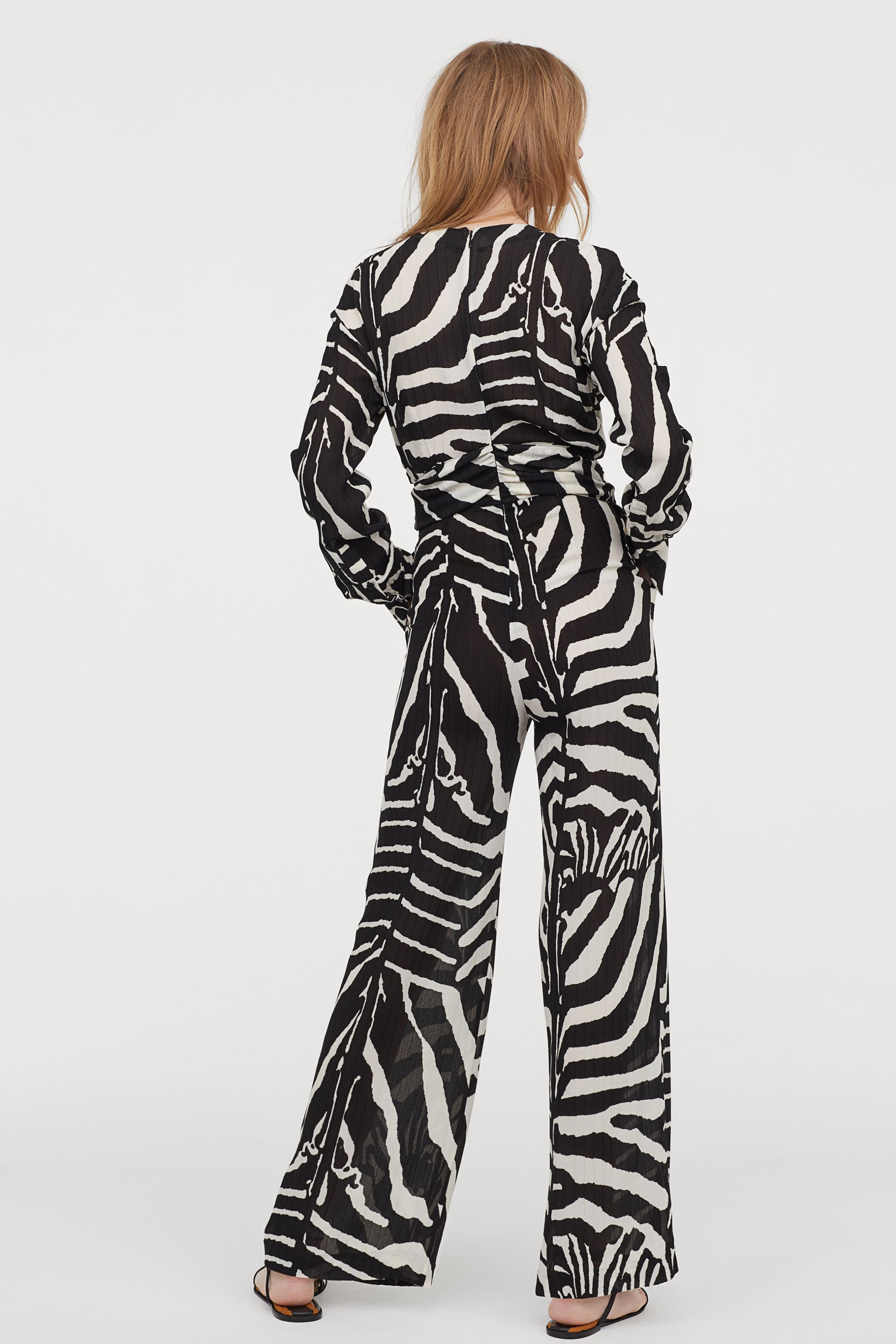 zebra jumpsuit h&m