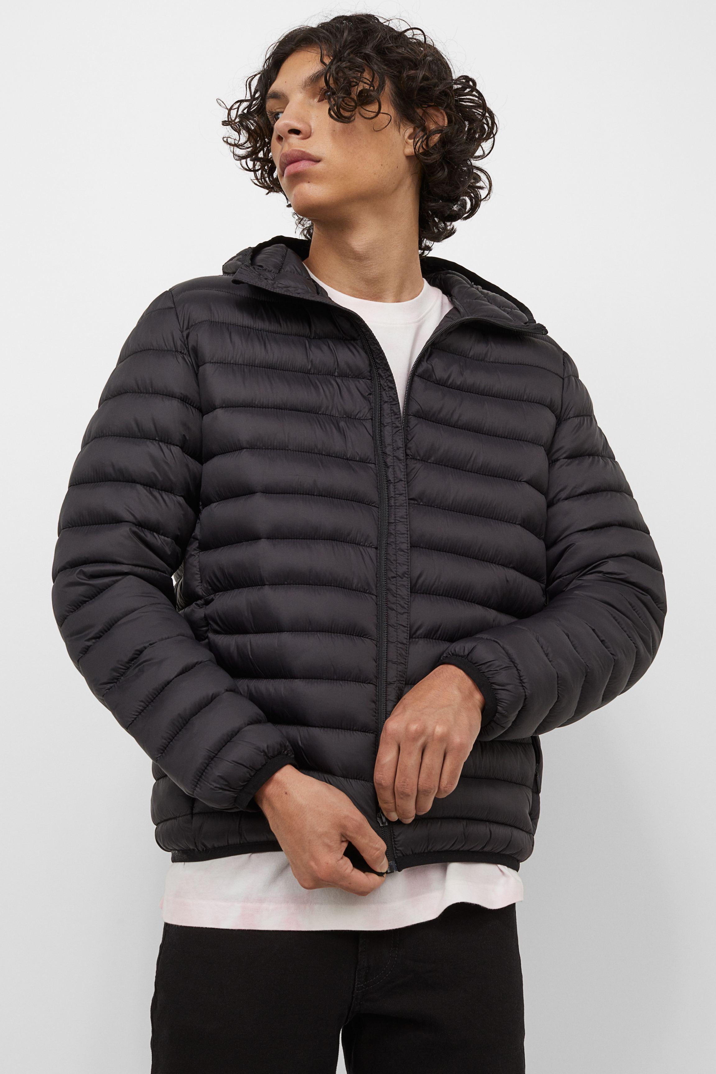 H&M Synthetic Lightweight Puffer Jacket in Black for Men | Lyst