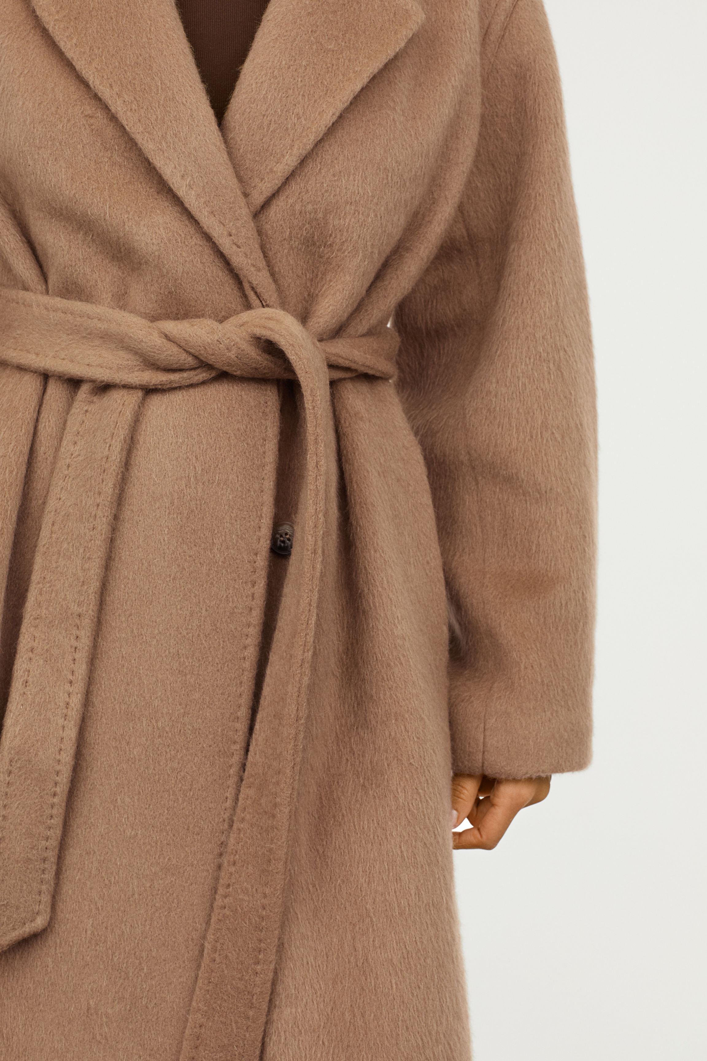 H&M Long Wool-blend Coat in Natural | Lyst