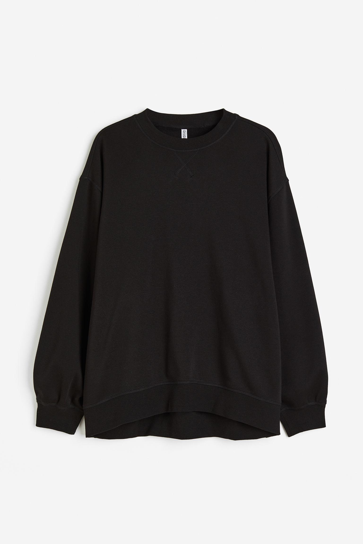 H&M H & M+ Oversized Sweatshirt in Black | Lyst UK