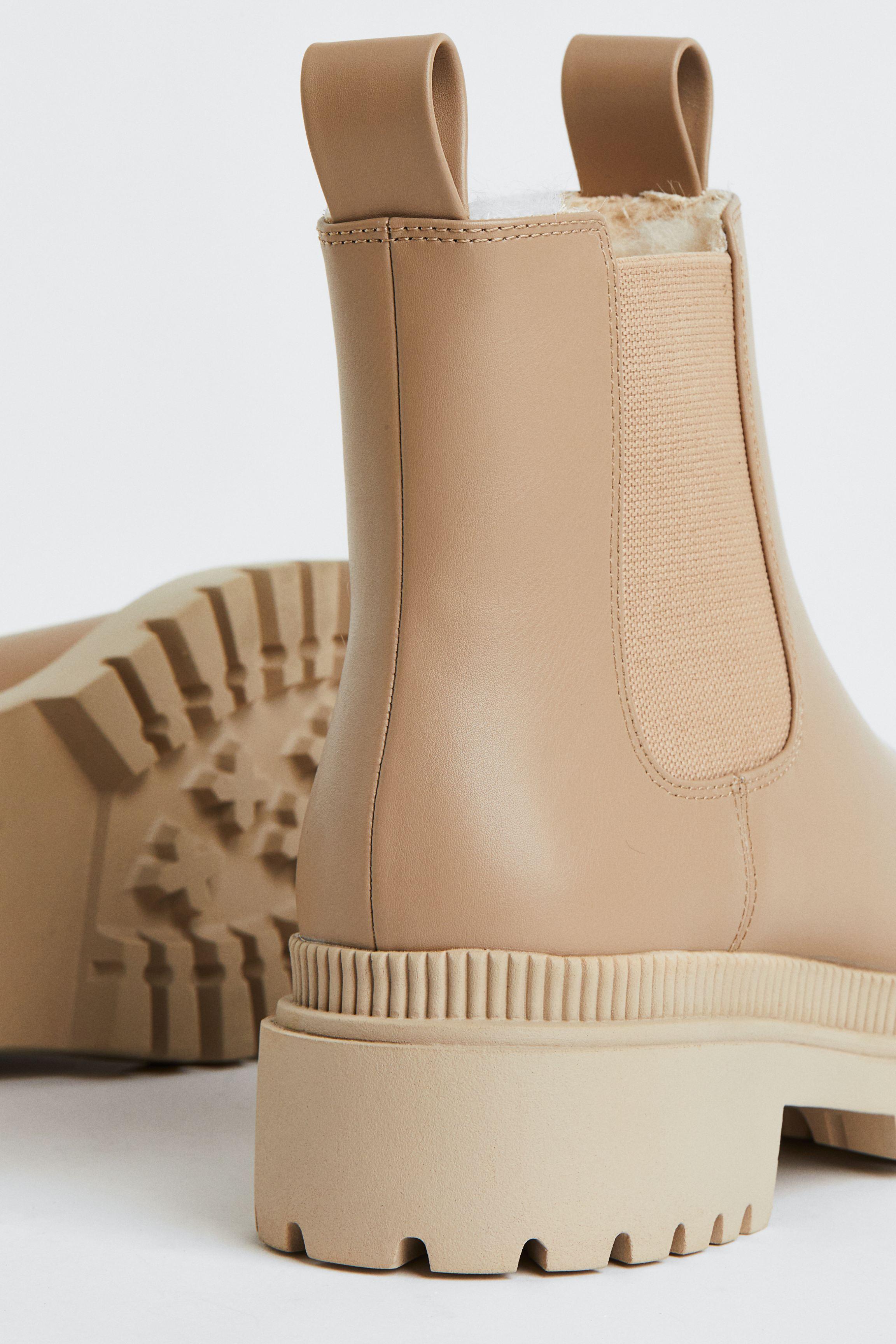 H&M Warm-lined Chelsea Boots in Natural | Lyst