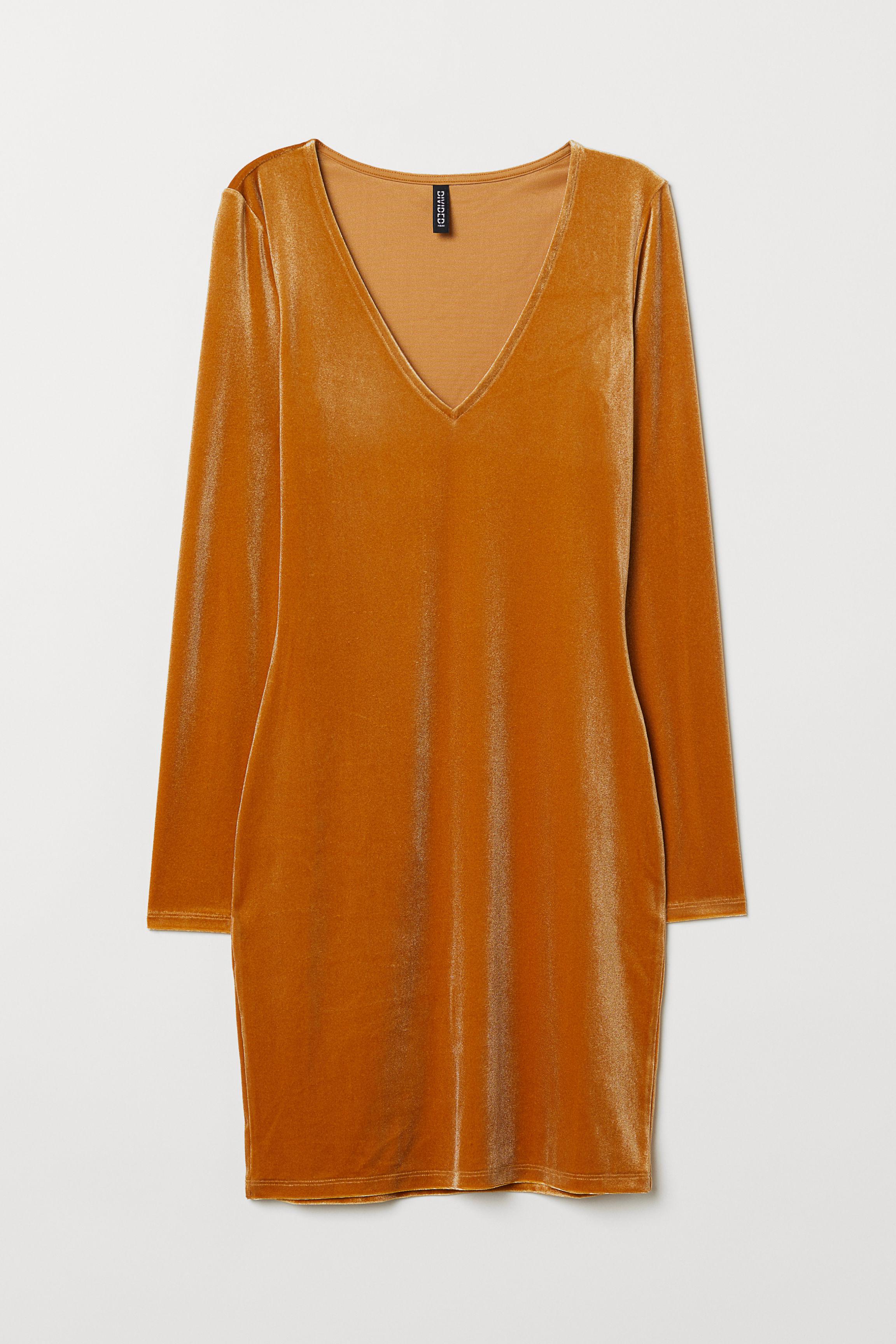 yellow velour dress