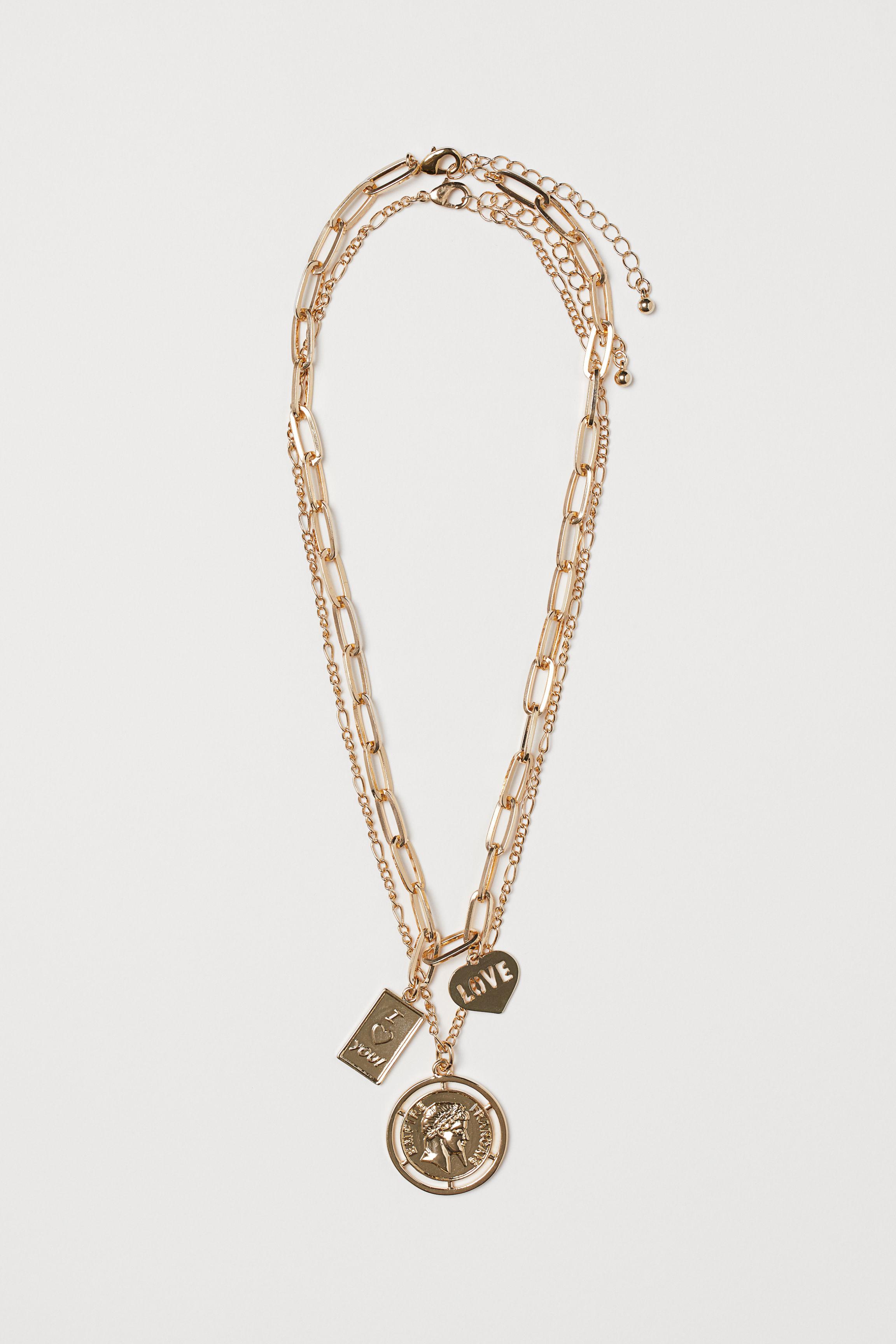H&M 2pack Necklaces in Metallic Lyst