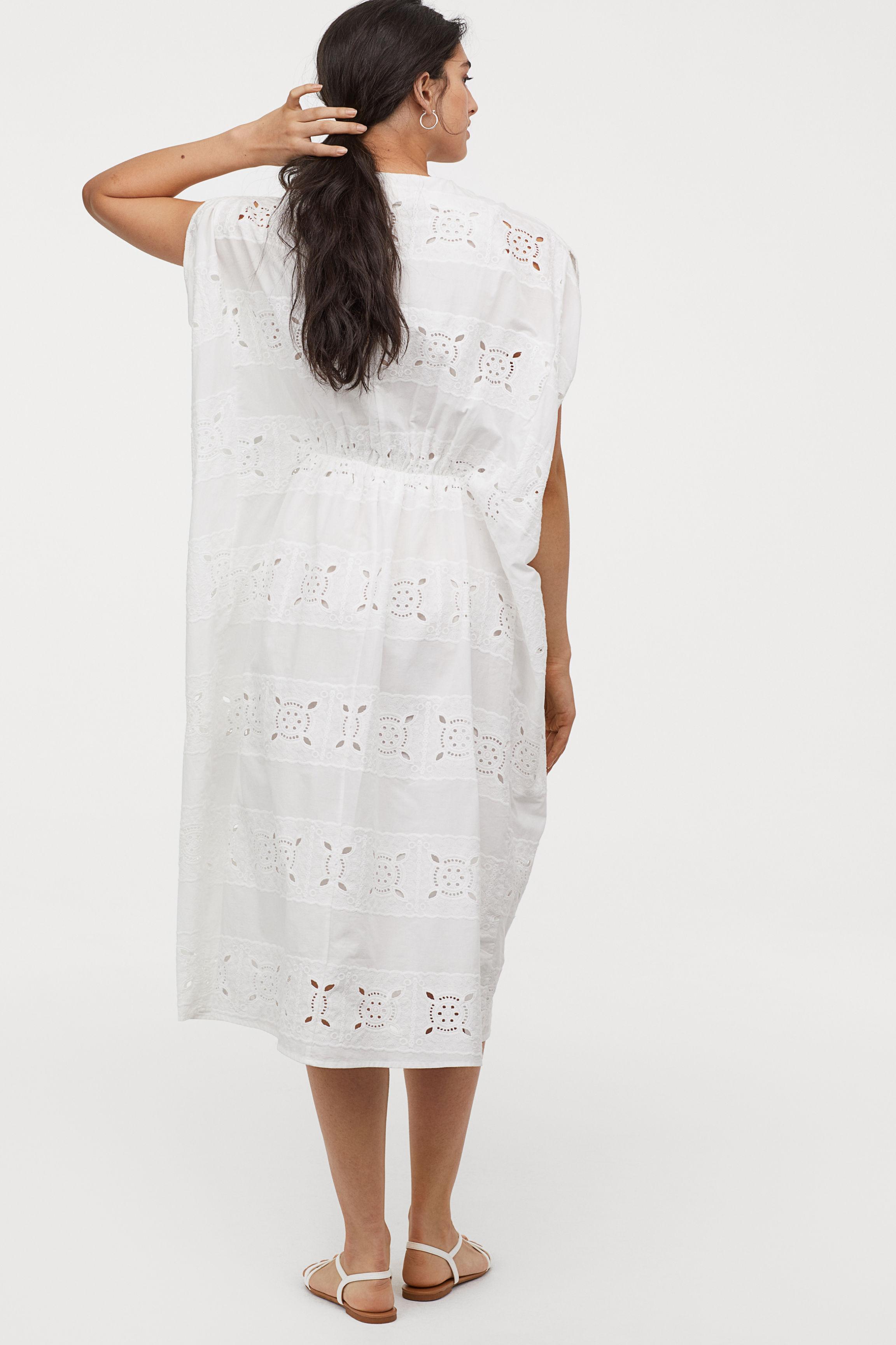 white cotton kaftan dress
