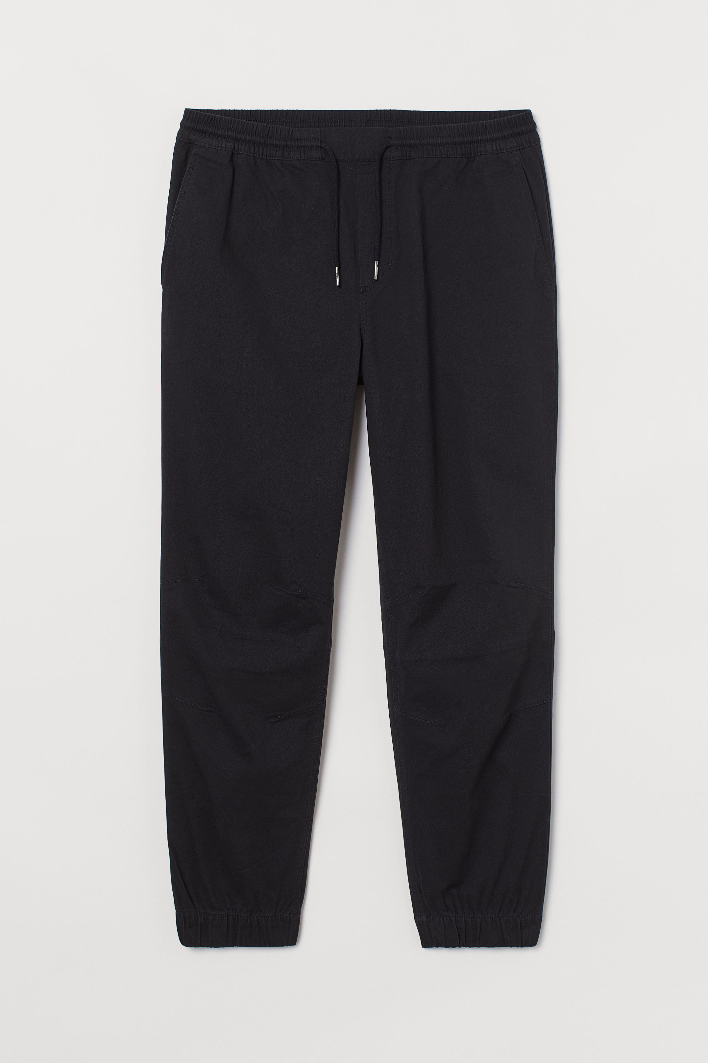 cotton twill joggers with zippers