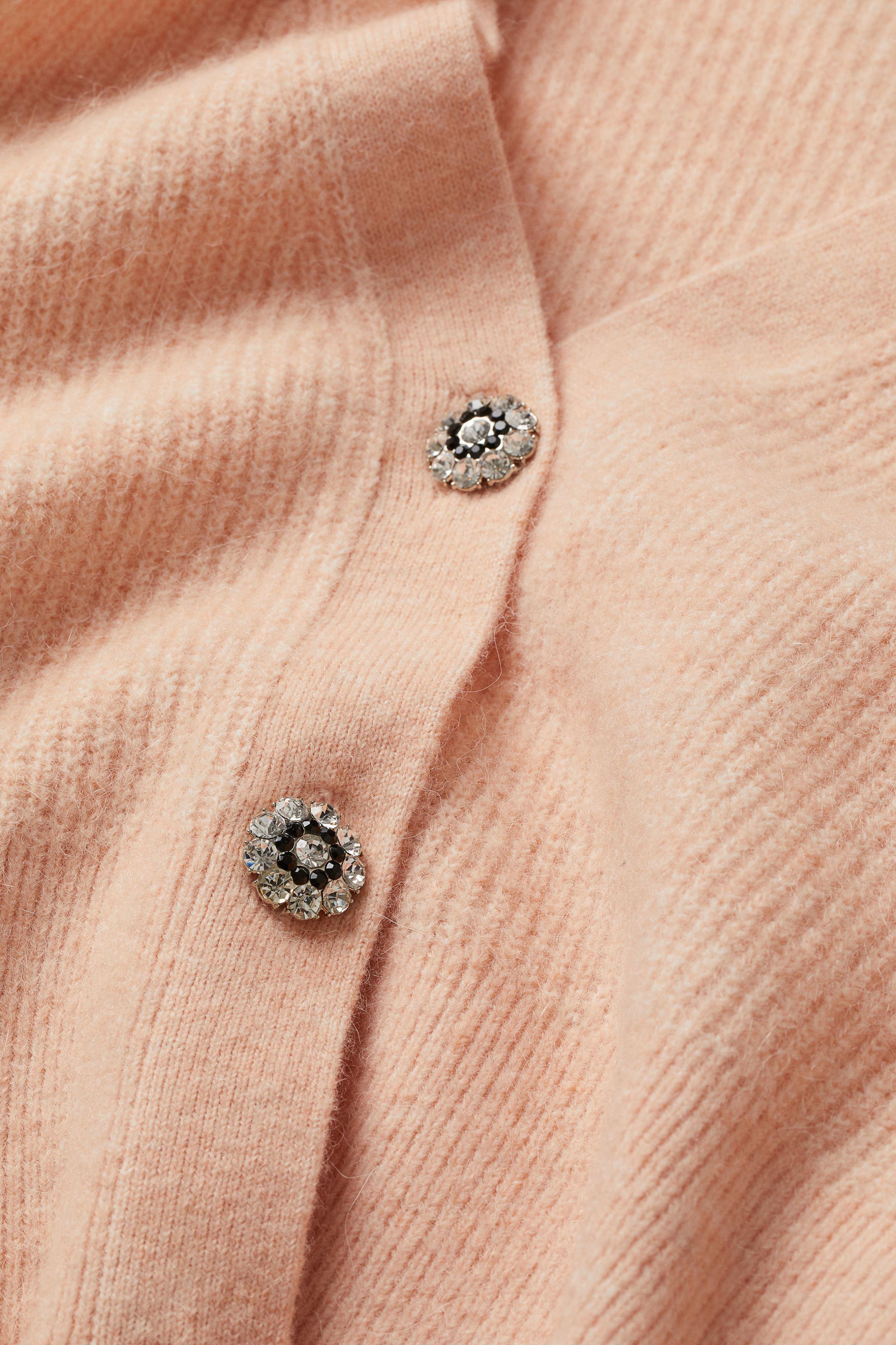 rhinestone button cardigan h&m