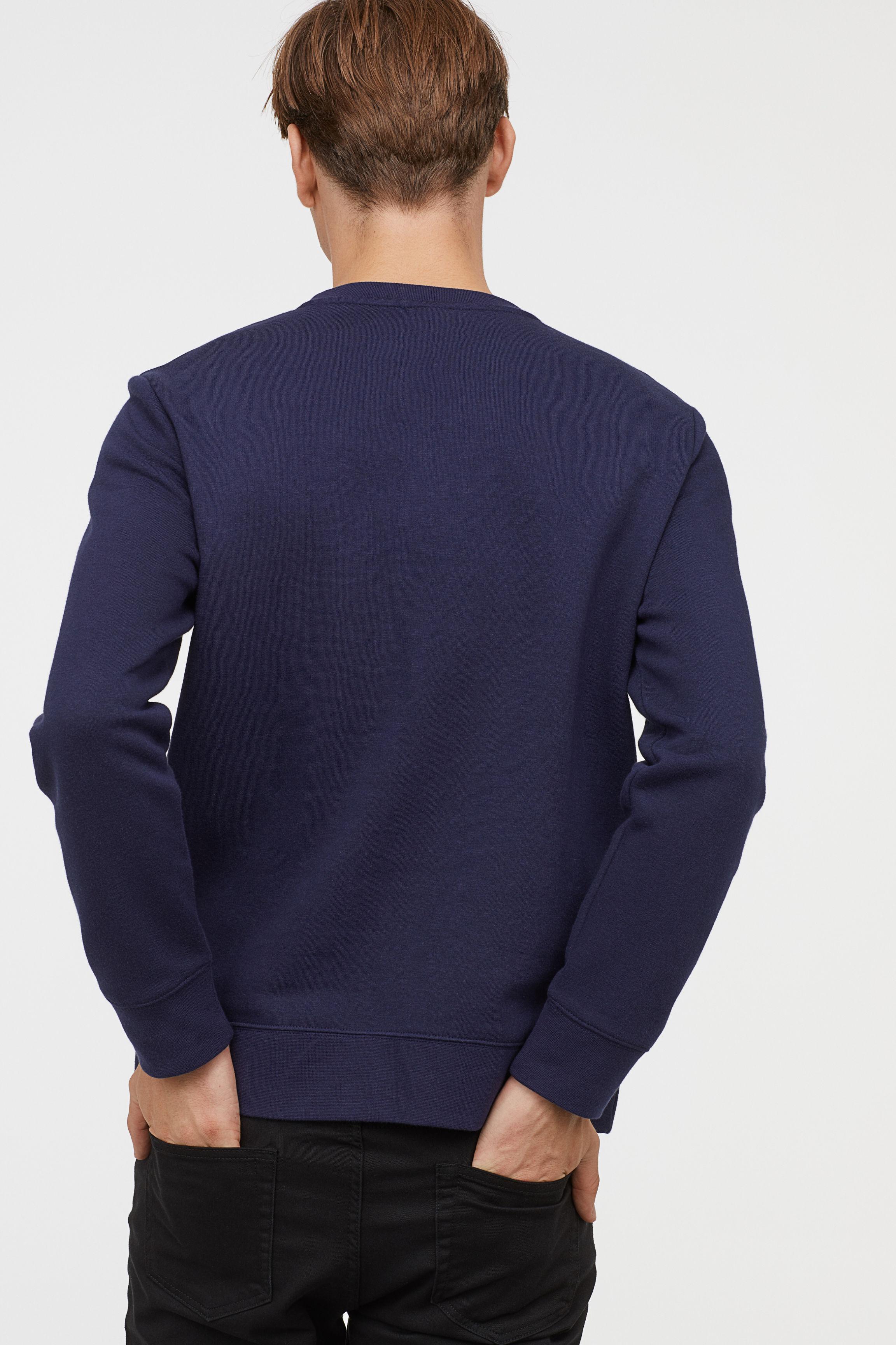  H  M  Printed Sweatshirt  in Blue for Men Lyst