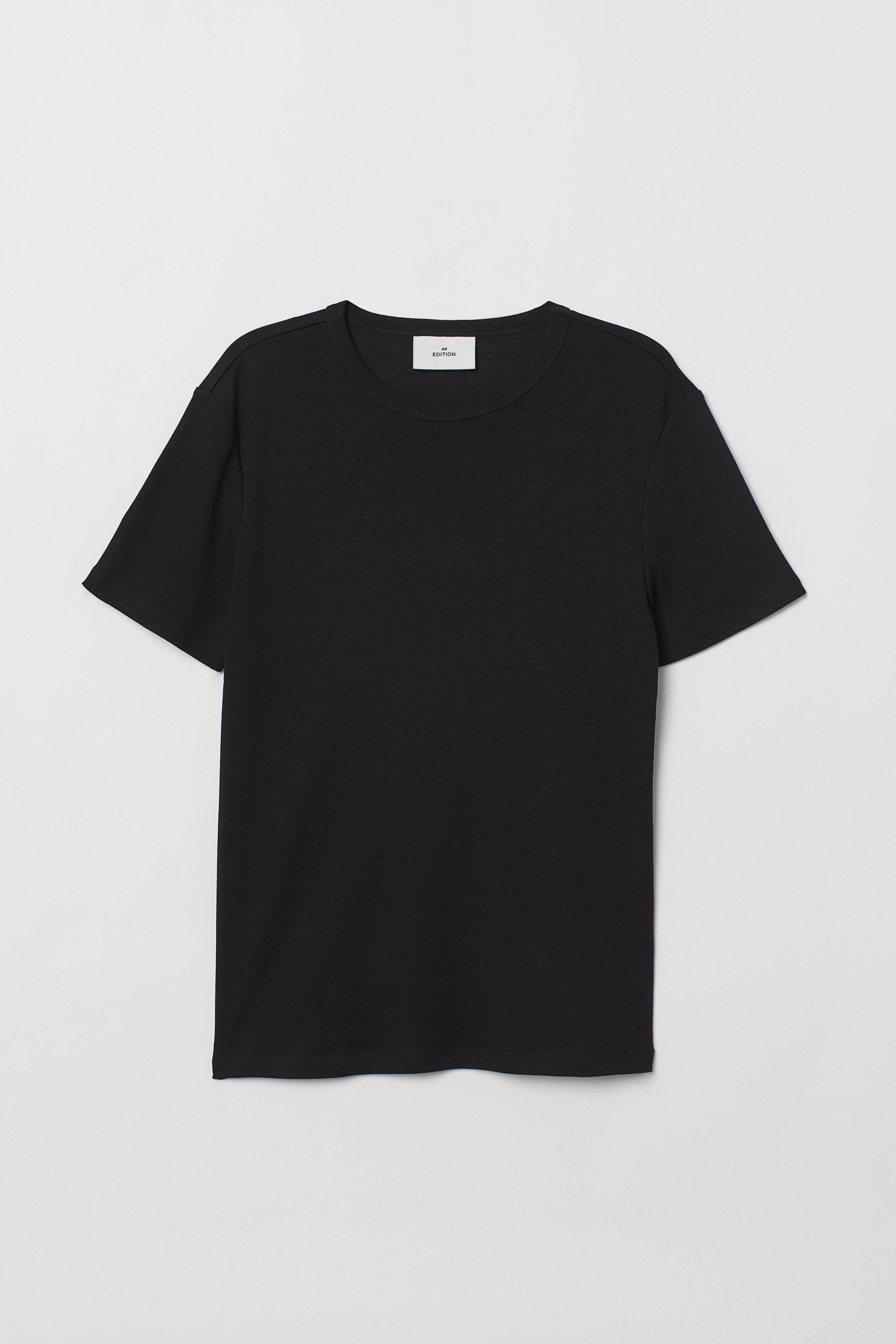 H&M Cotton Slim Fit Crew-neck T-shirt in Black for Men - Lyst