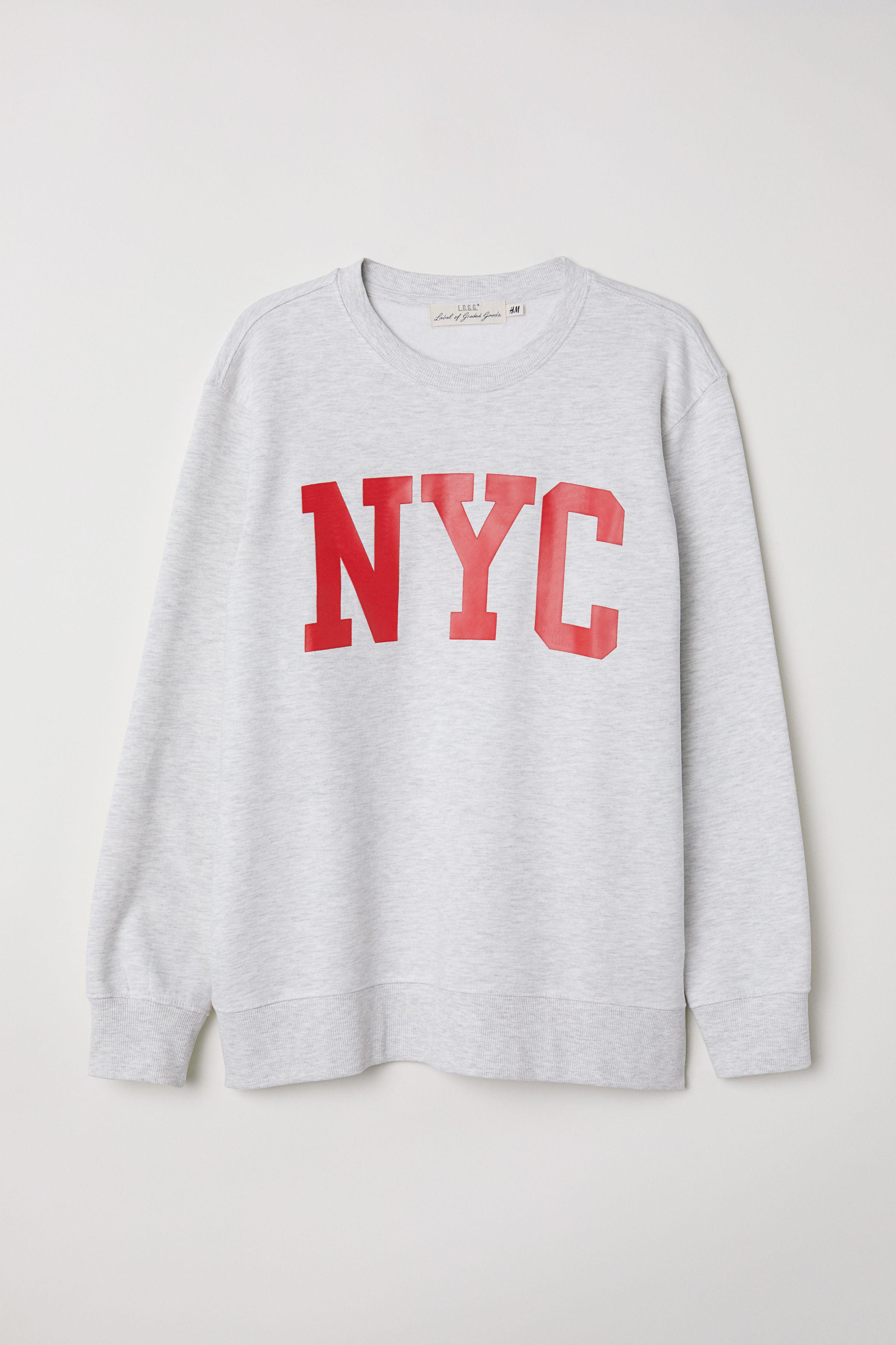 h&m sweatshirt with printed design