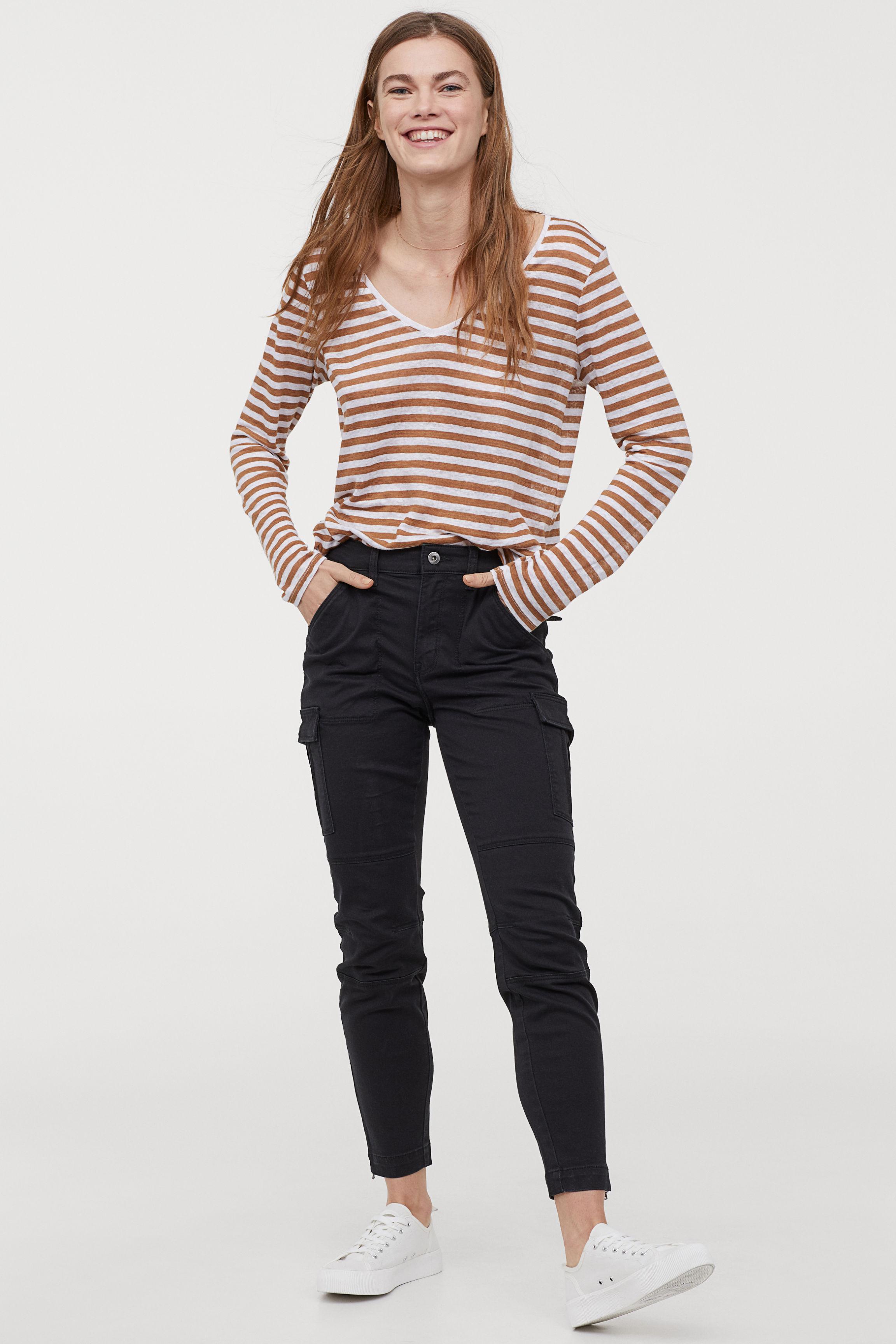 black cargo trousers h&m