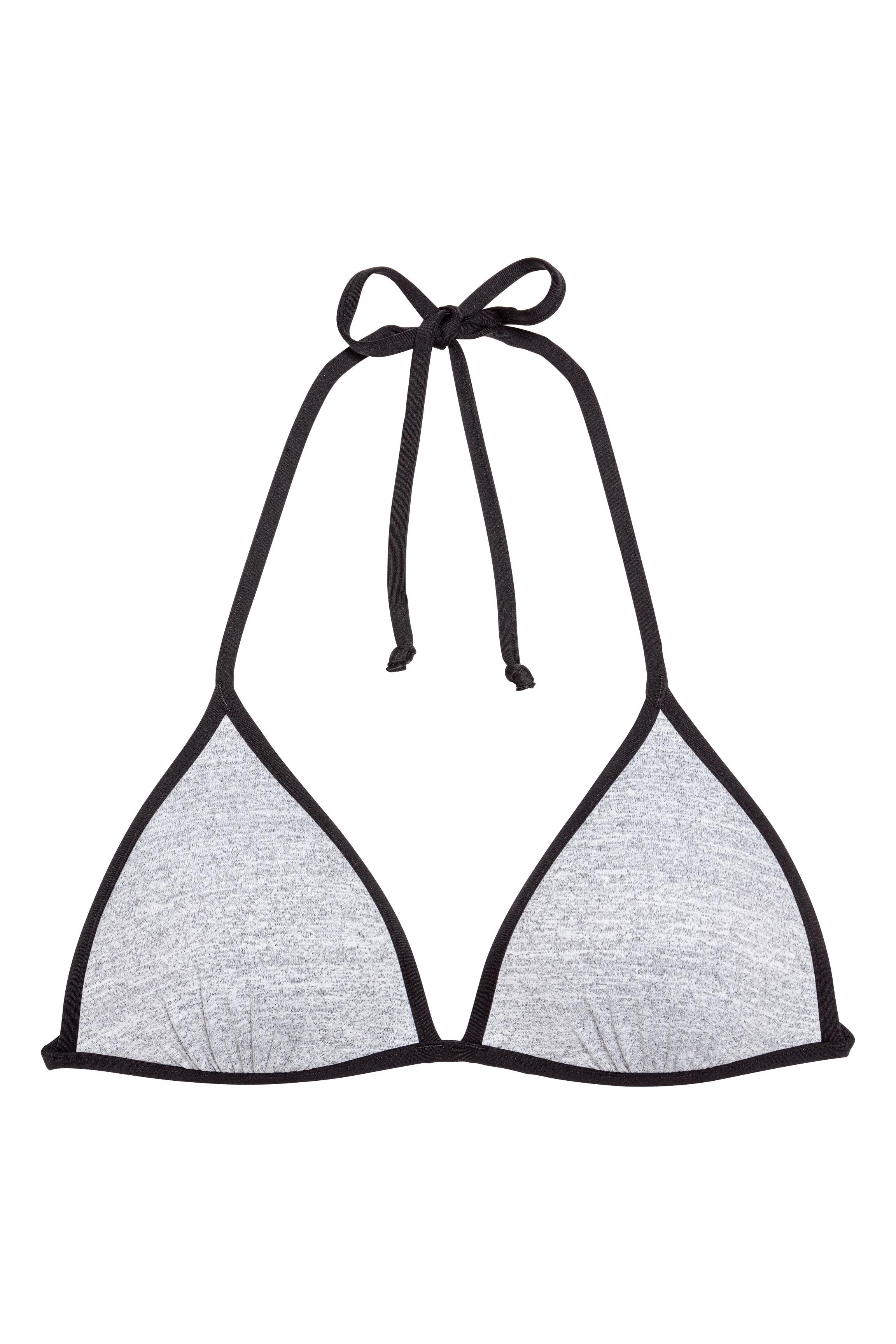 H&M Synthetic Push-up Triangle Bikini Top in Light Grey Marl (Gray) | Lyst