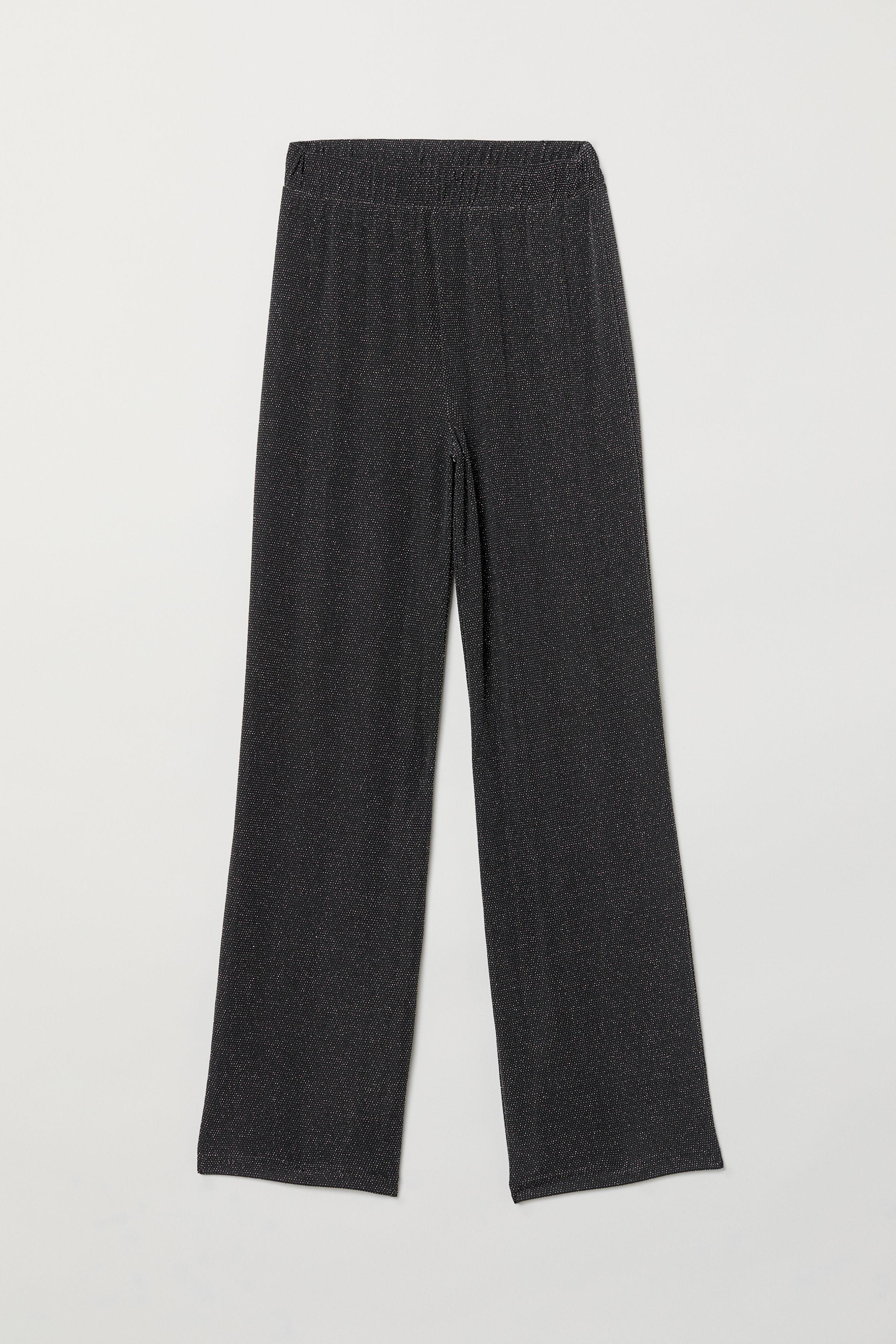 H&M Synthetic Wide-cut Pull-on Pants in Black - Lyst