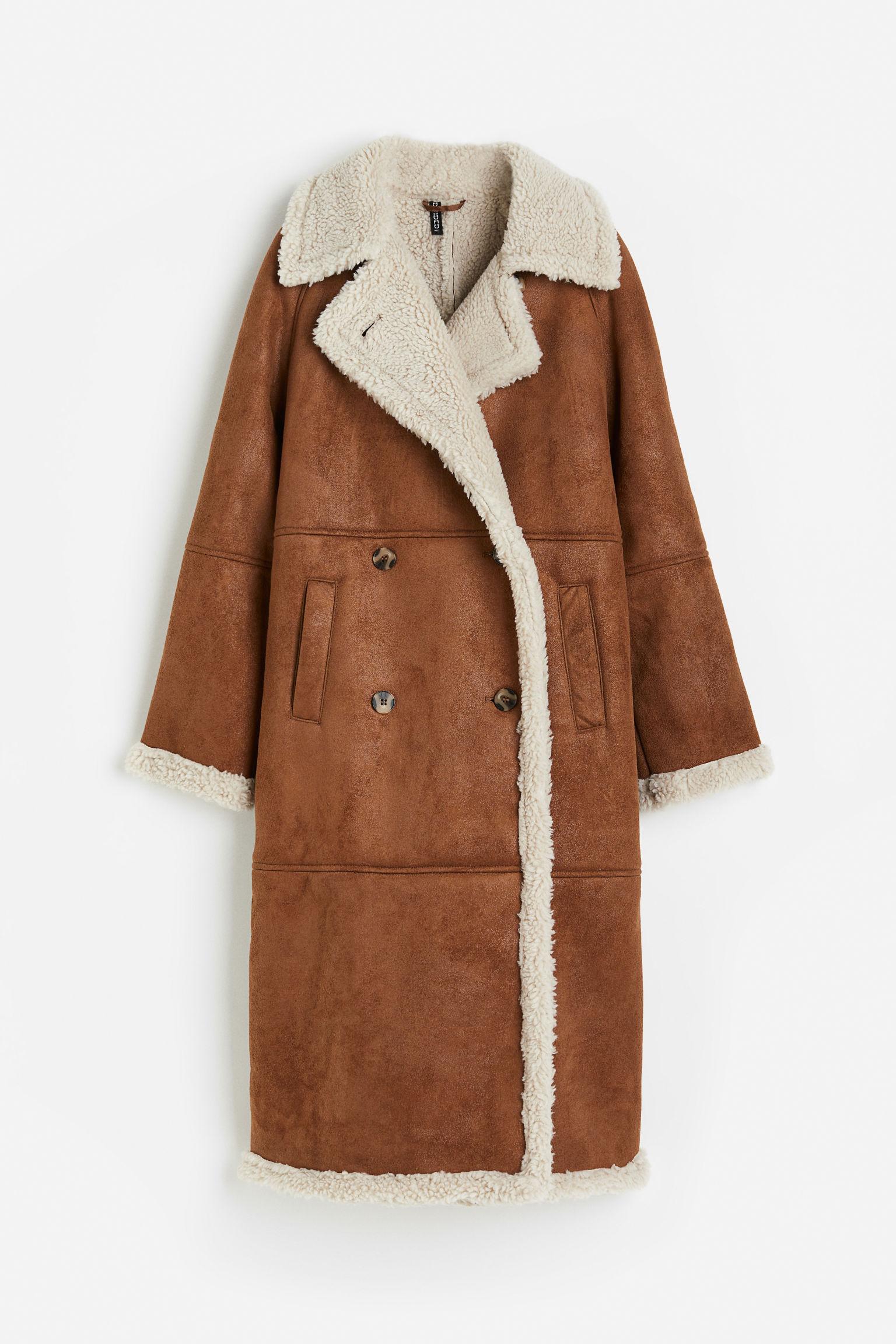 H&m Wadenlanger Mantel Beige Wollmantel Damen H&m Gelber