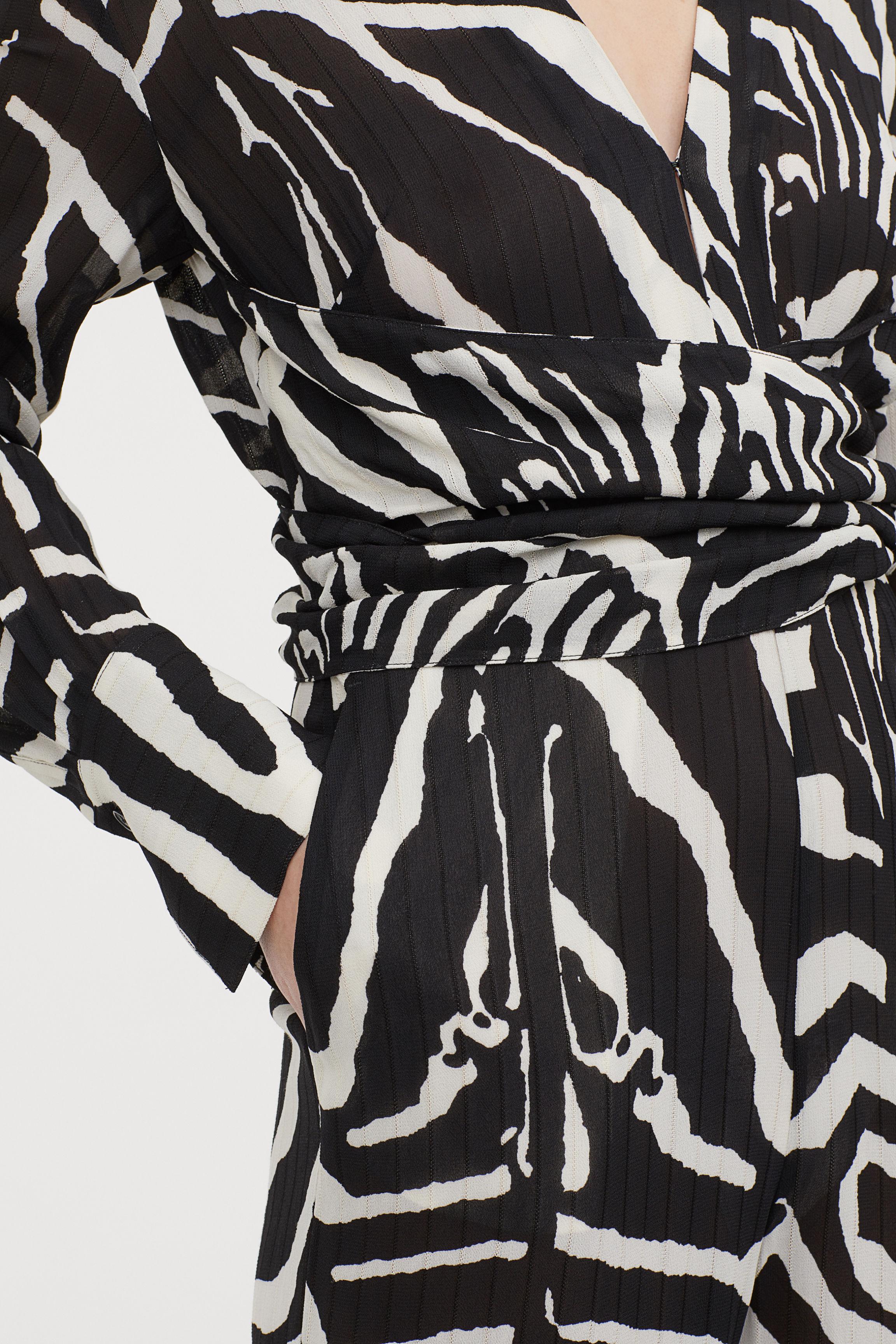 zebra jumpsuit h&m
