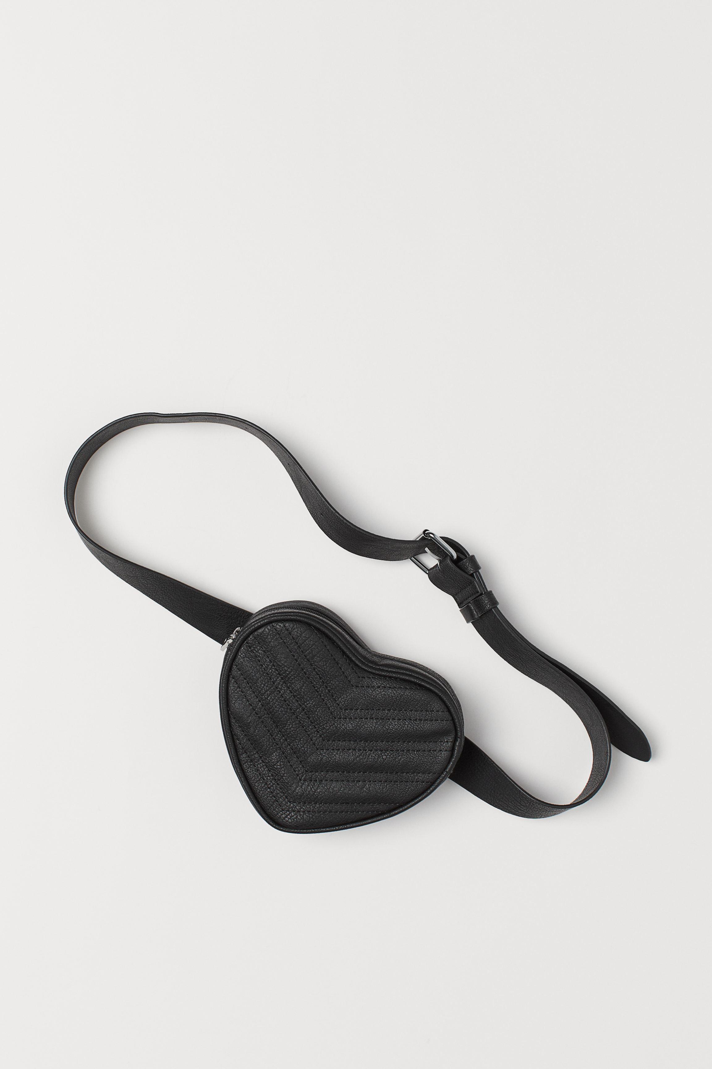 H&M Heart-shaped Waist Bag in Black | Lyst