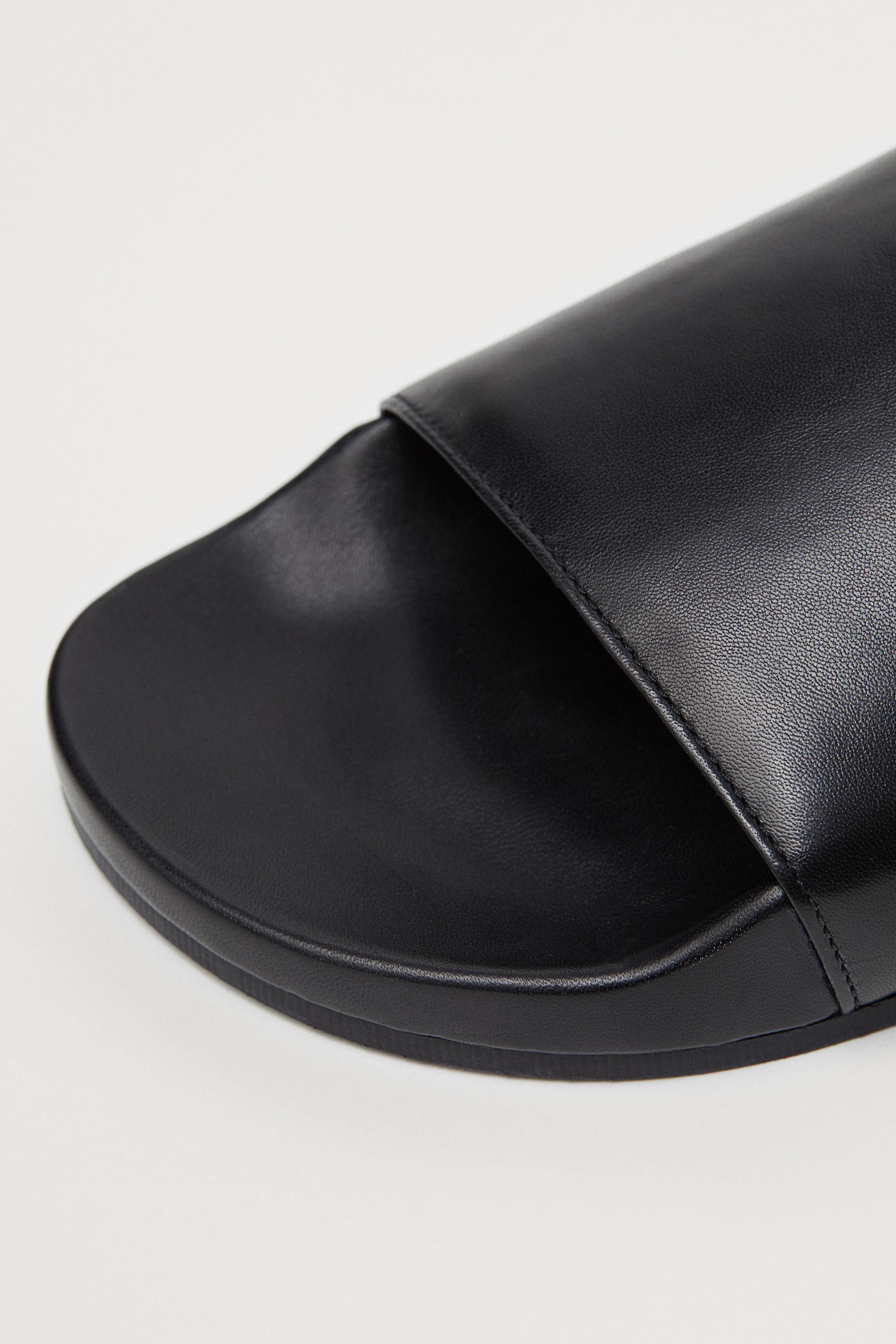 H&amp;M Leather Pool Shoes in Black for Men Lyst