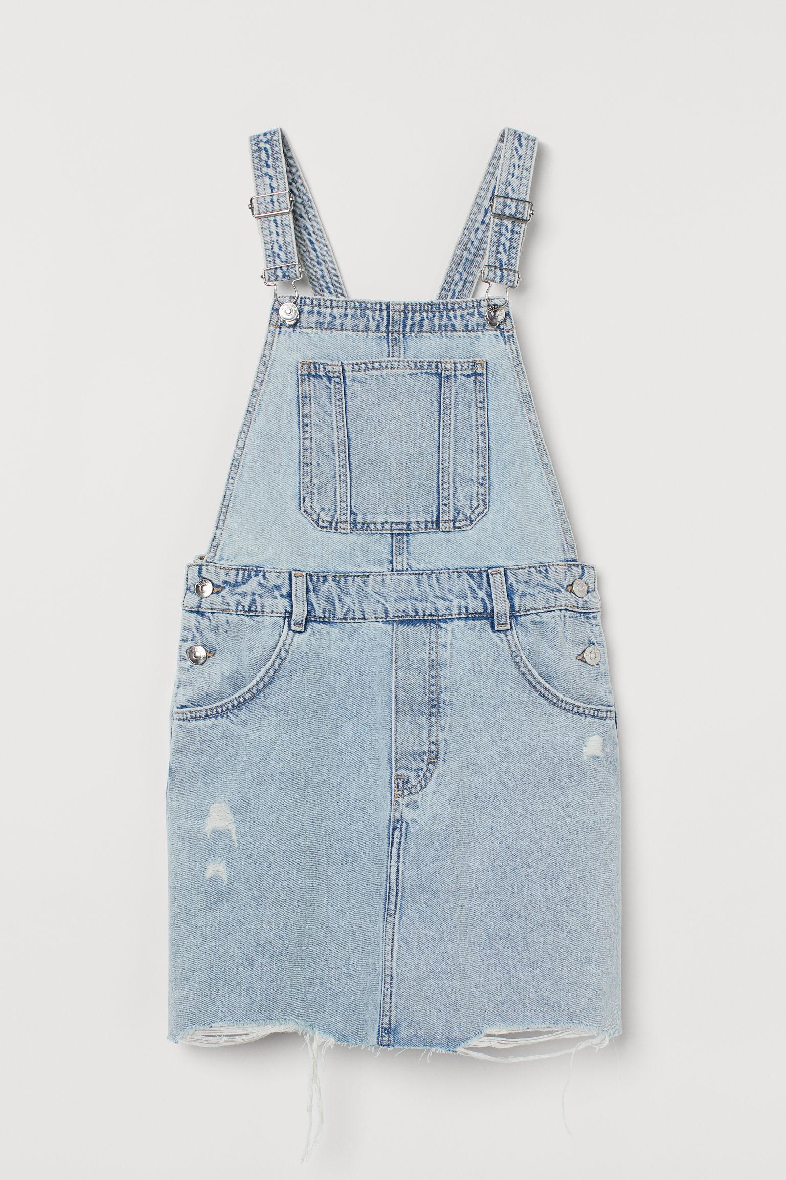 H\u0026M Denim Dungaree Dress in Blue | Lyst 