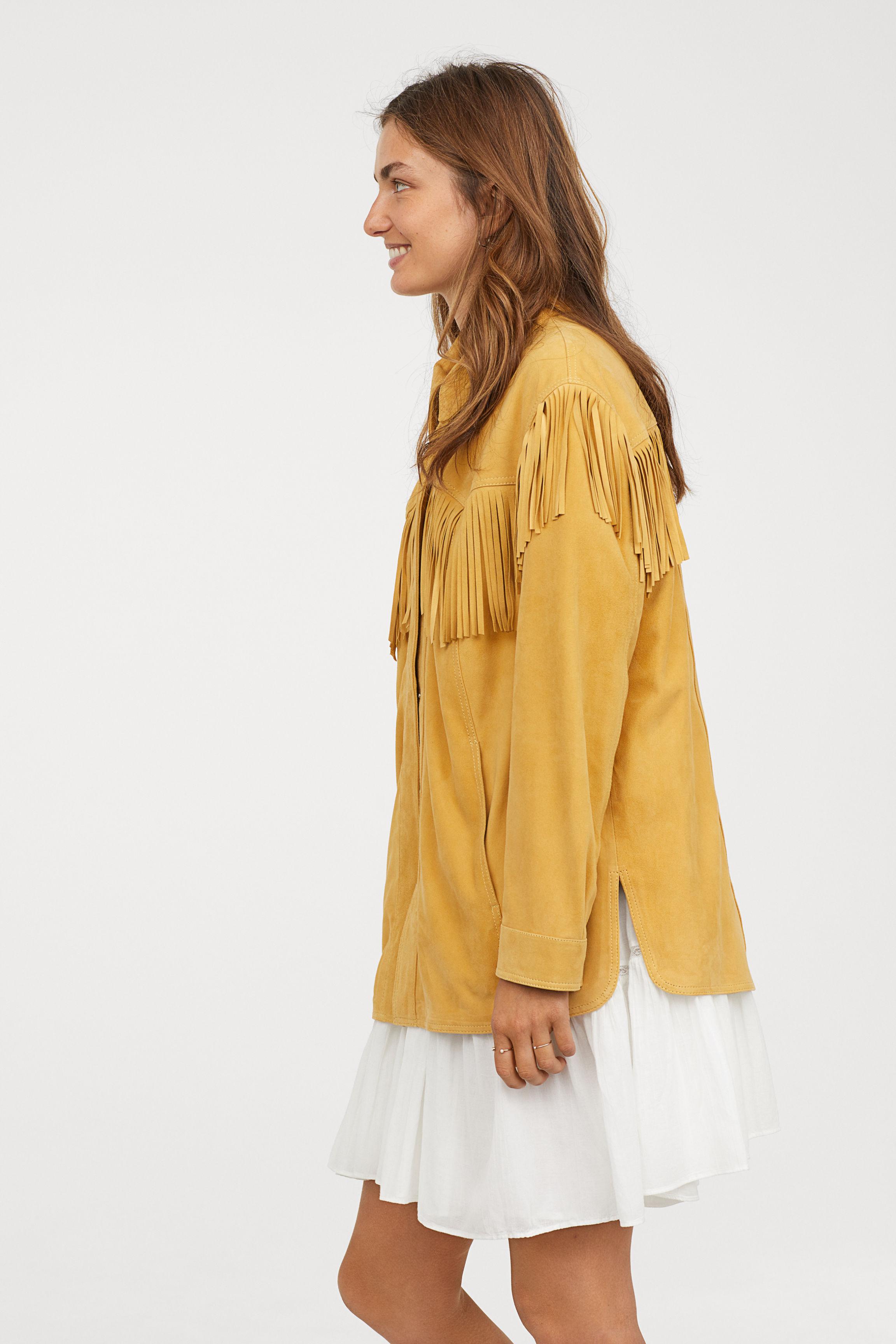 yellow fringe jacket