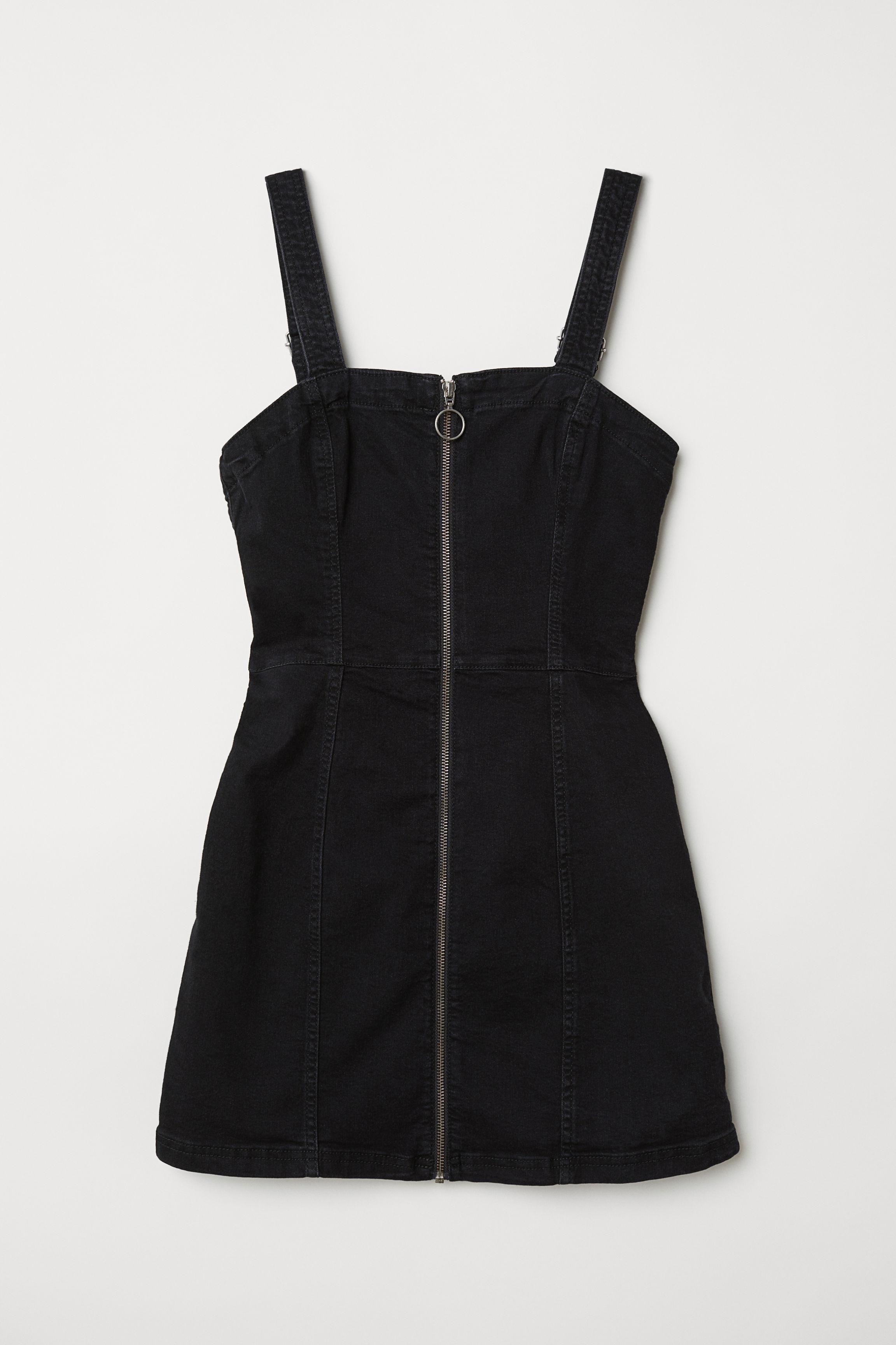Hu0026M Bib Overall Dress in Black | Lyst