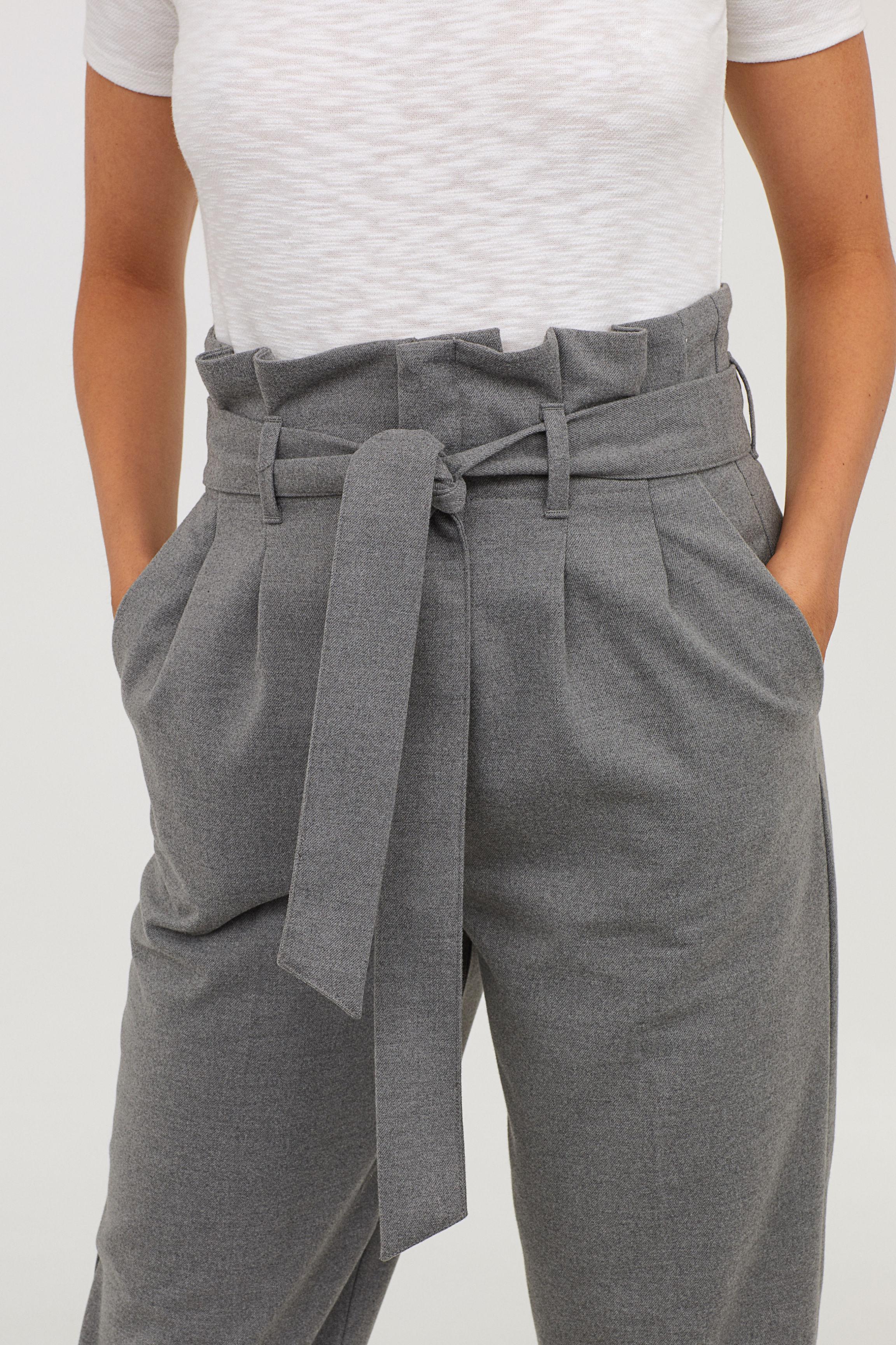 H&M Paper Bag Trousers in Gray | Lyst