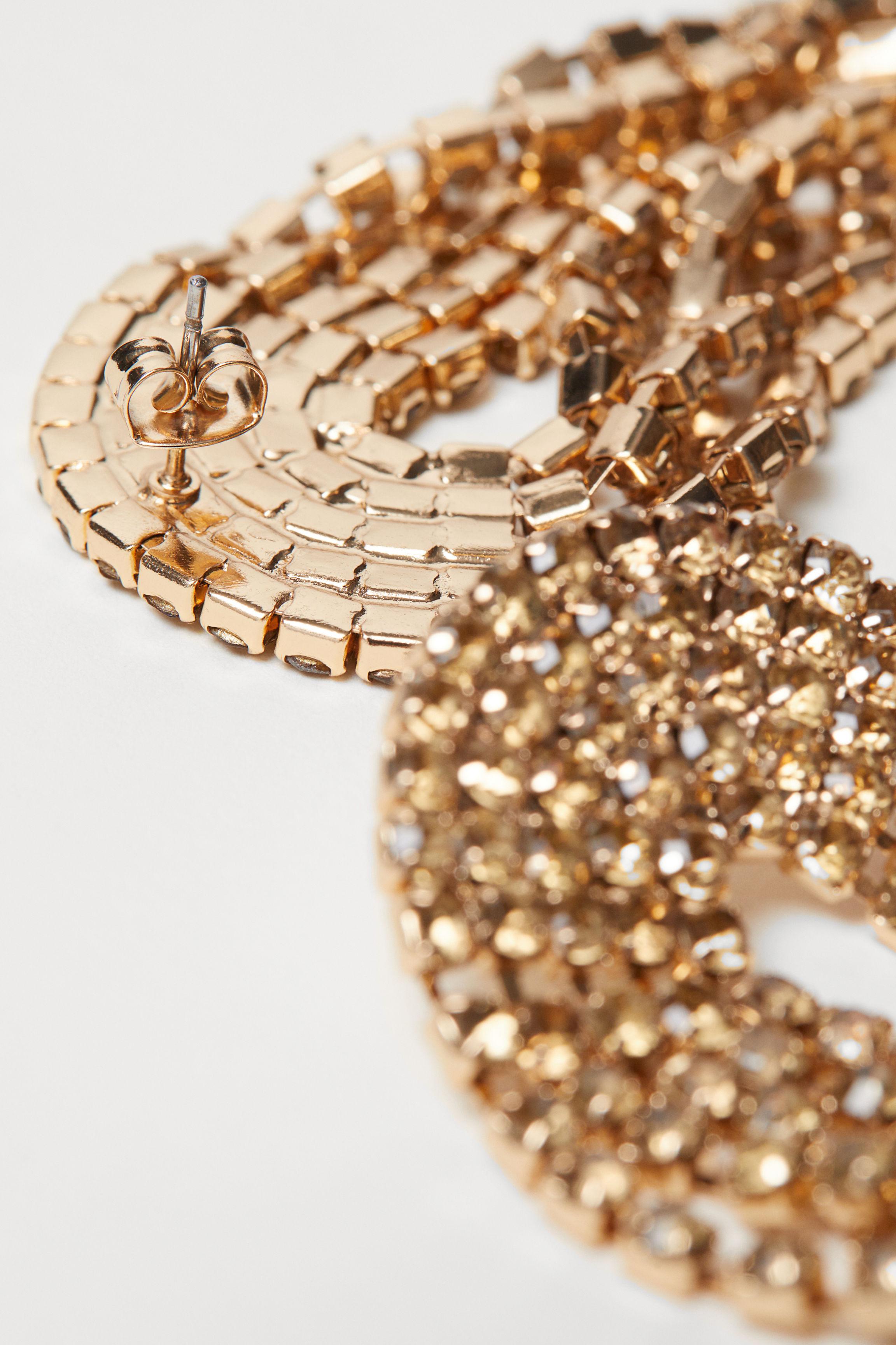 H&M Sparkly Earrings in Metallic Lyst