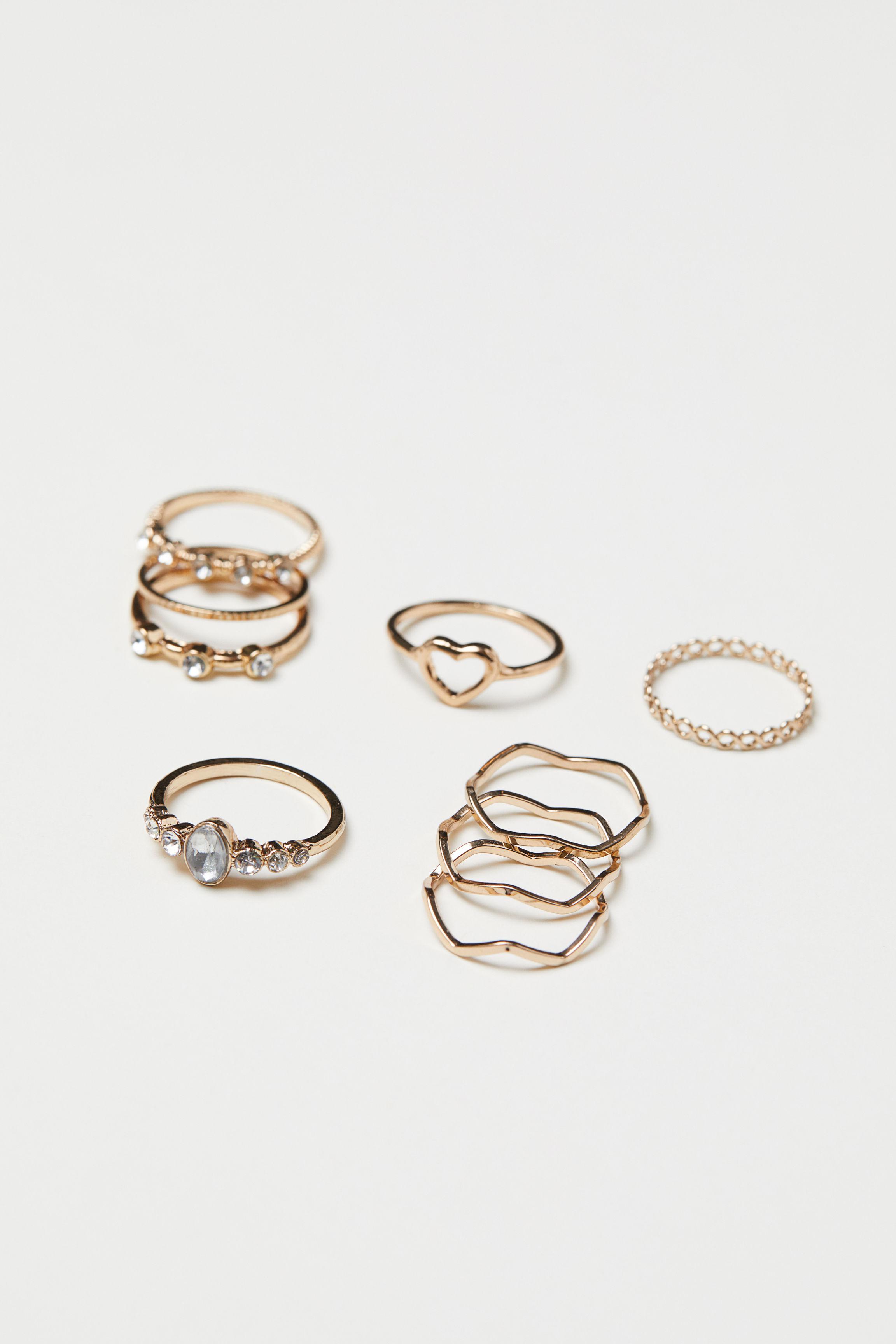 H&M Synthetic 9-pack Rings in Metallic - Lyst