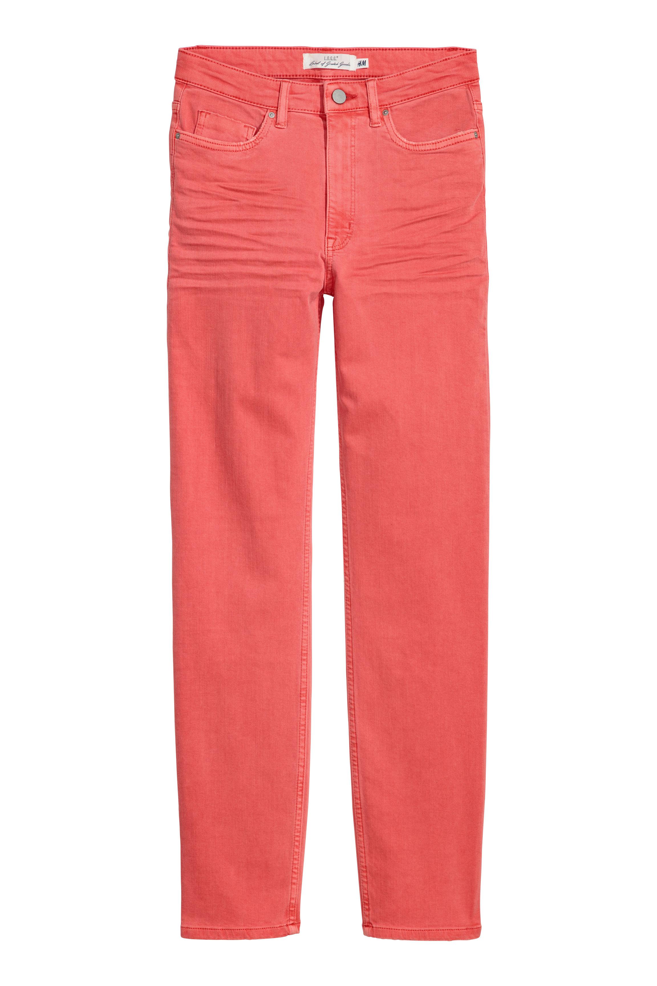 red slim fit dress pants