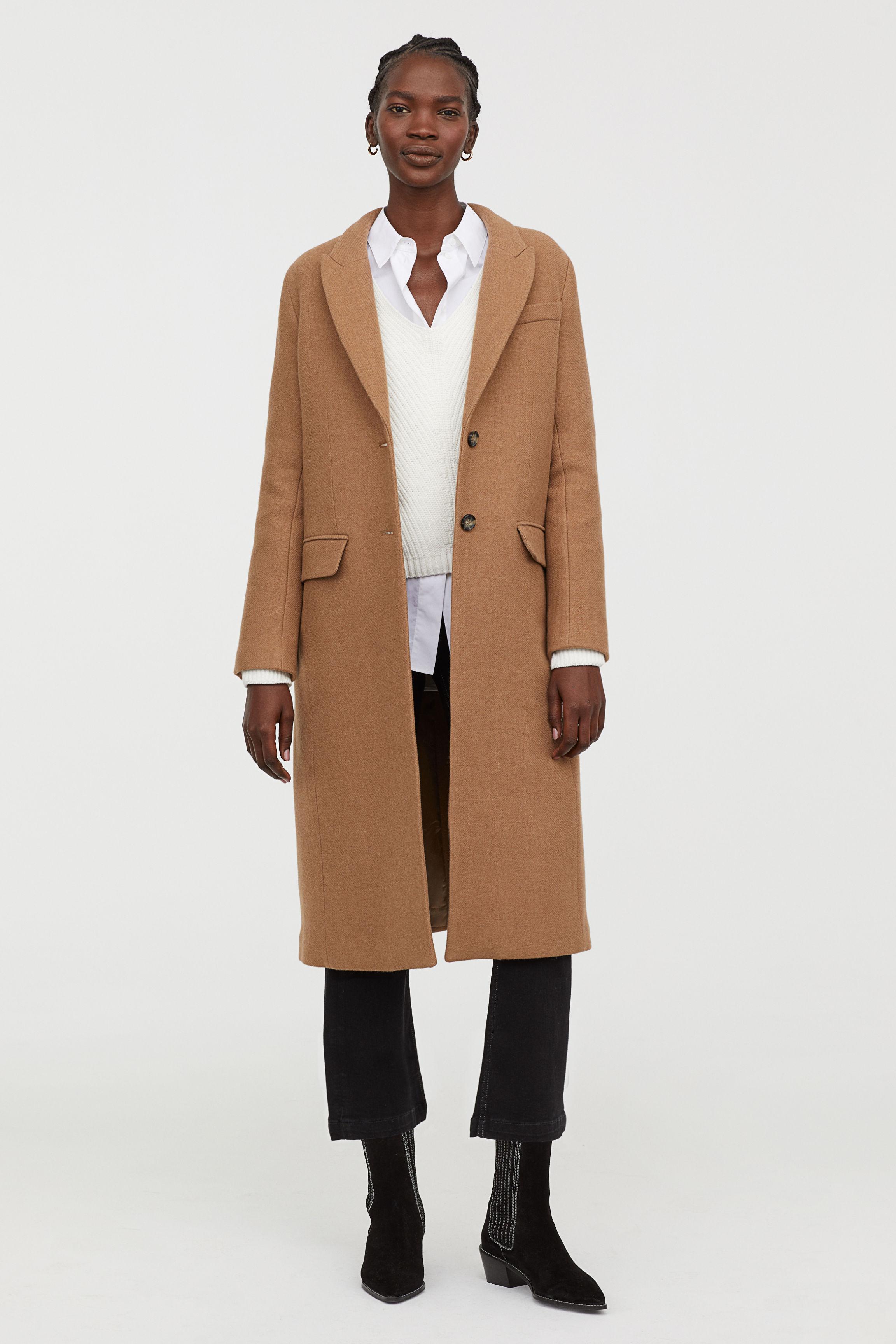 H&M Wool-blend Coat in Camel (Natural) - Lyst