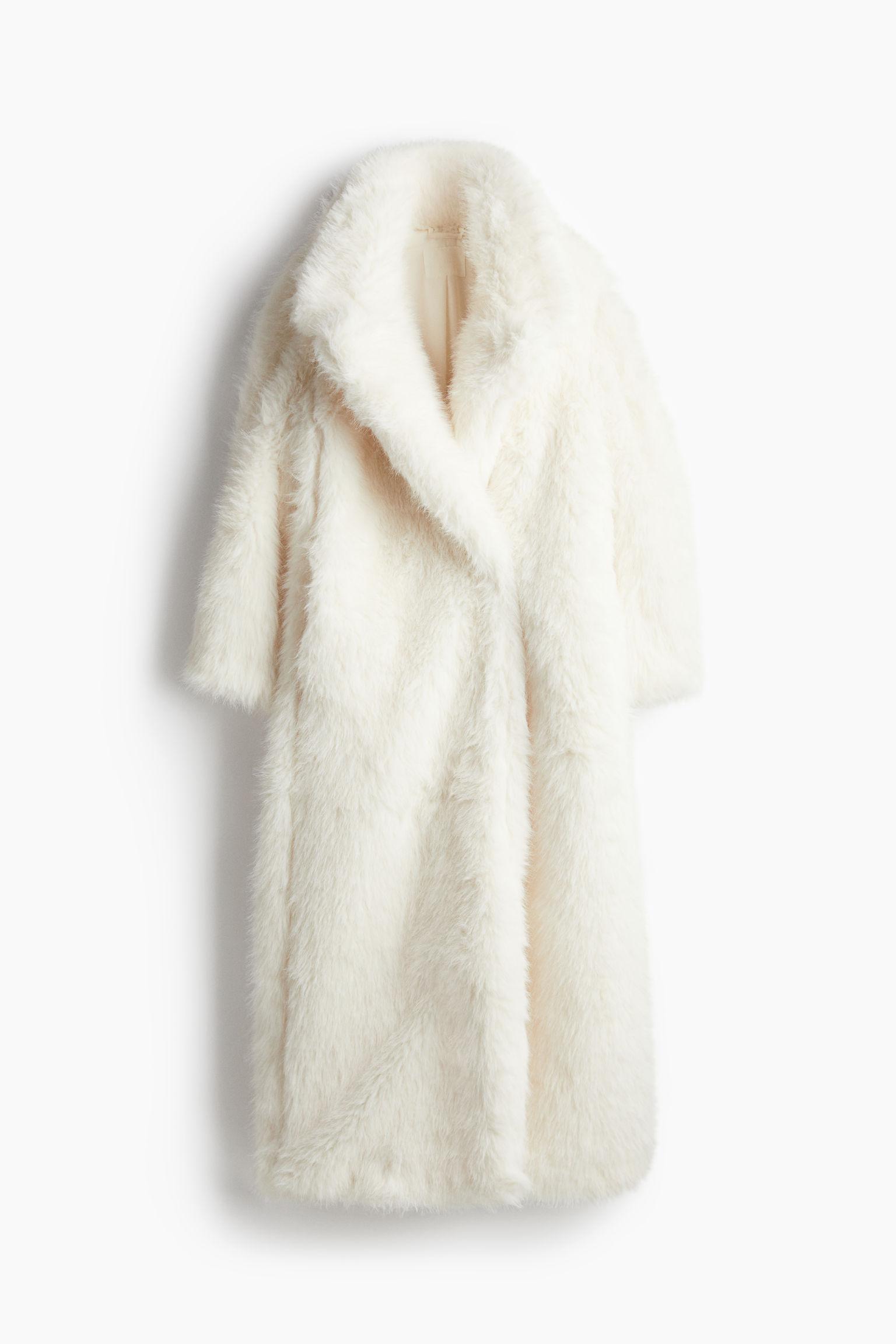 flauschiger mantel beige fellmantel h&amp;m