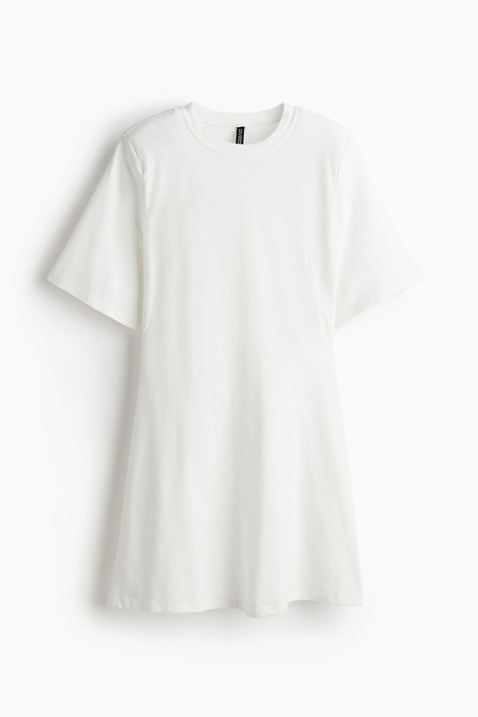 H M T shirtjurk Met Schoudervullingen in het Wit Lyst NL