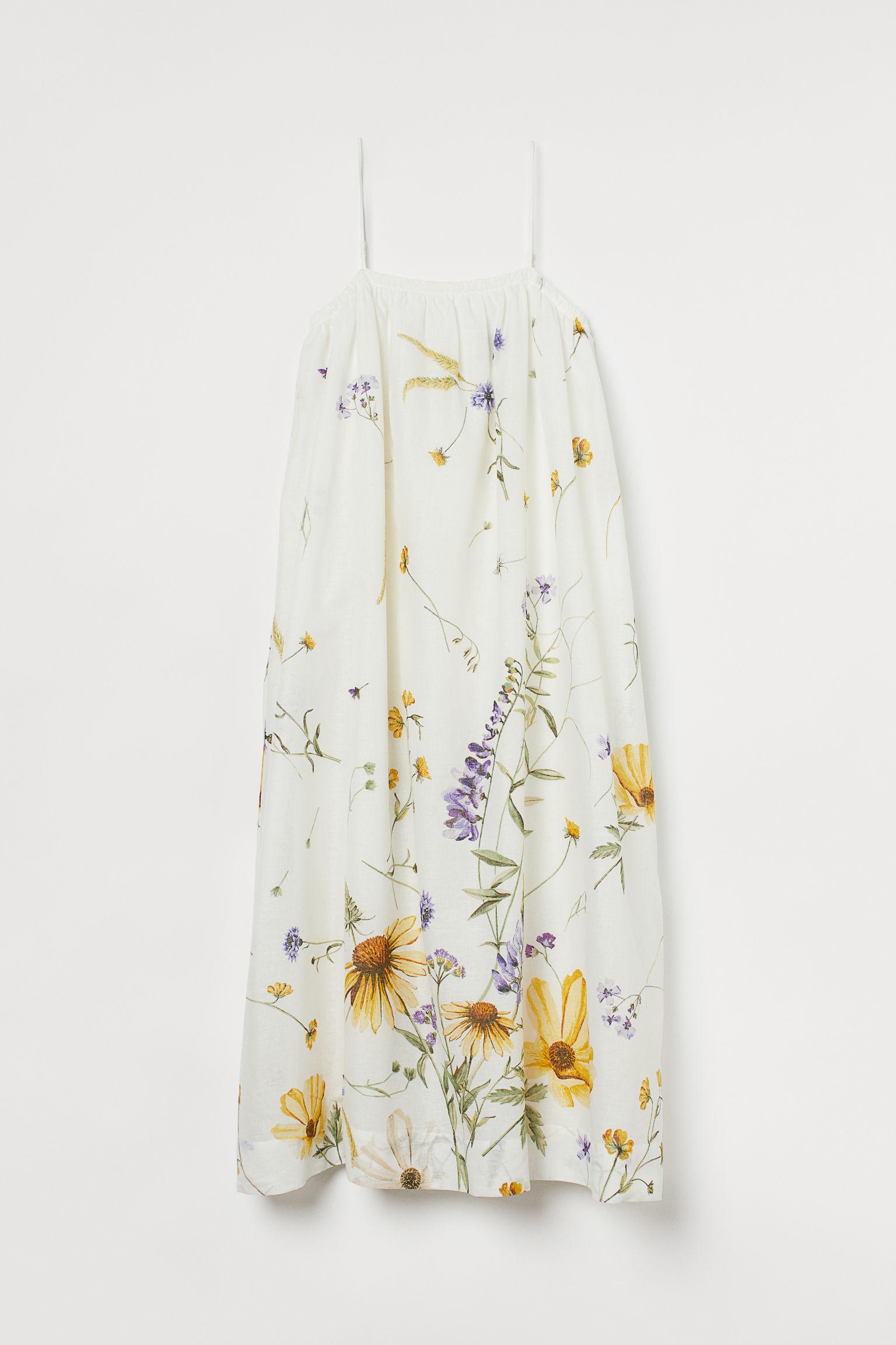 H&m Witte Jurk Met Broderie Anglaise H&M Jurk Van Linnenmix In