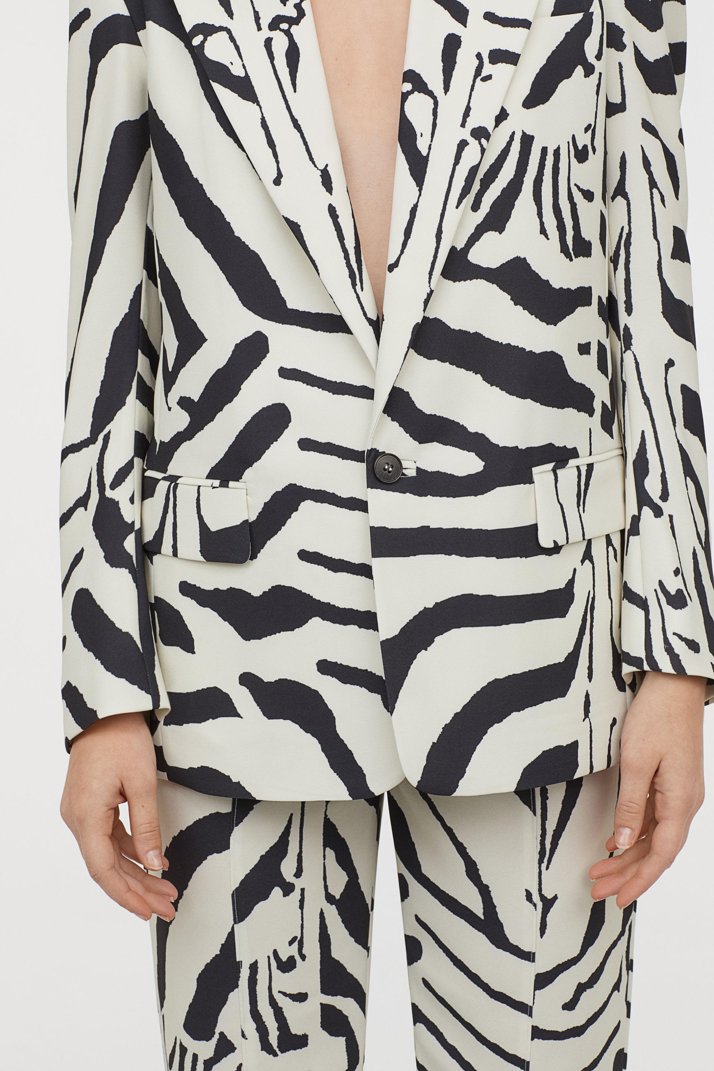 H☀M Linen Zebra-striped Blazer | Lyst