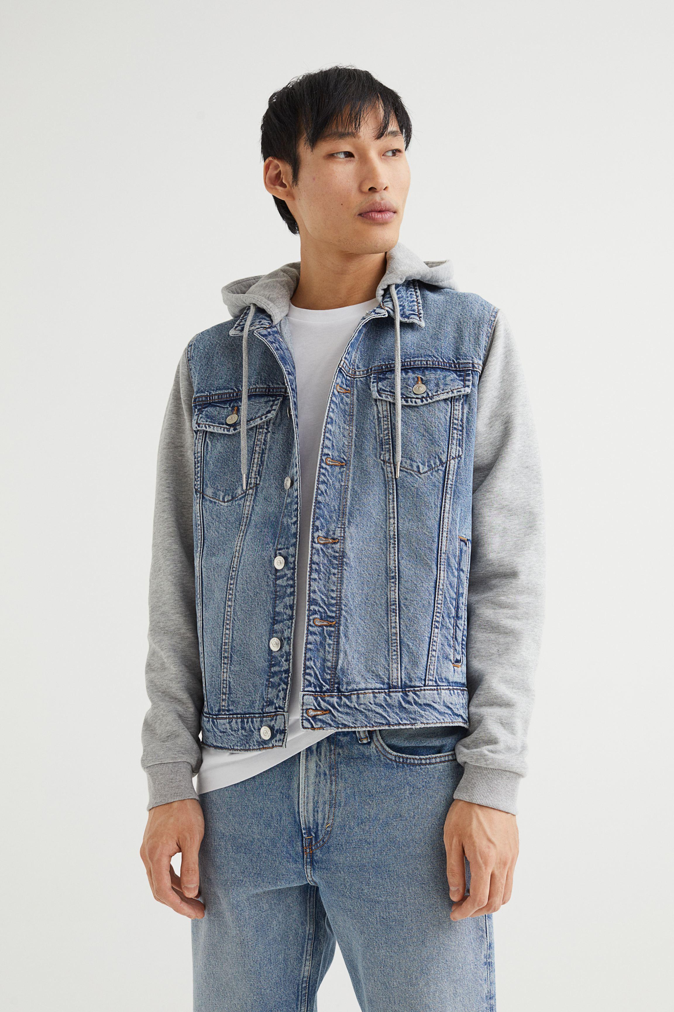 H\u0026M Denim Jacket in Denim Blue/Gray 