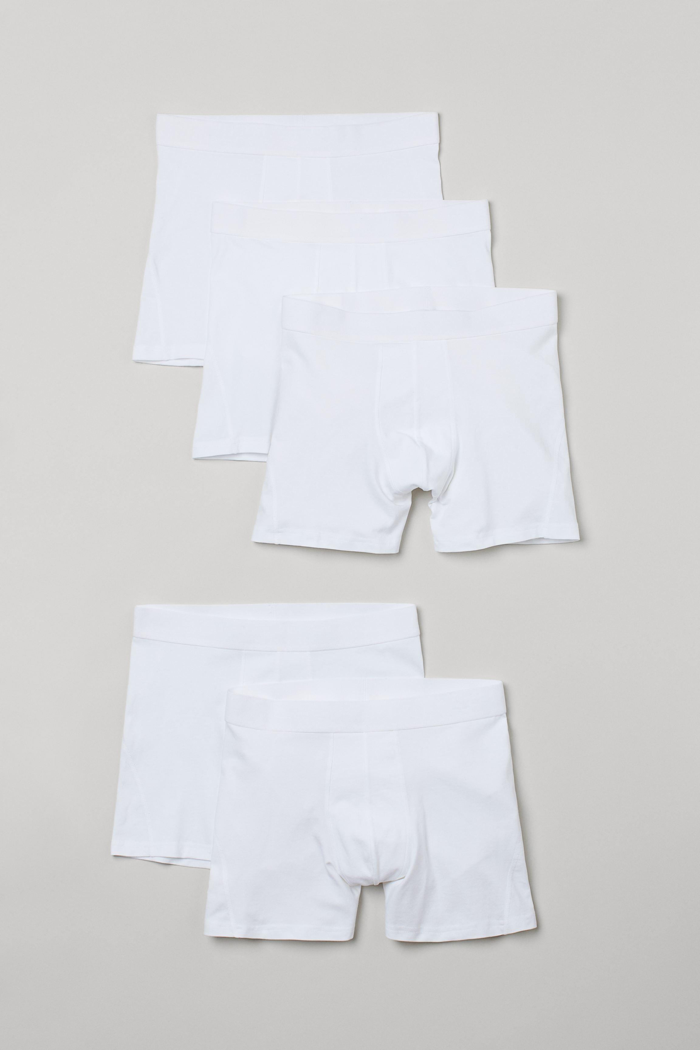 H&M 5-pack Mid Trunks in White for Men | Lyst