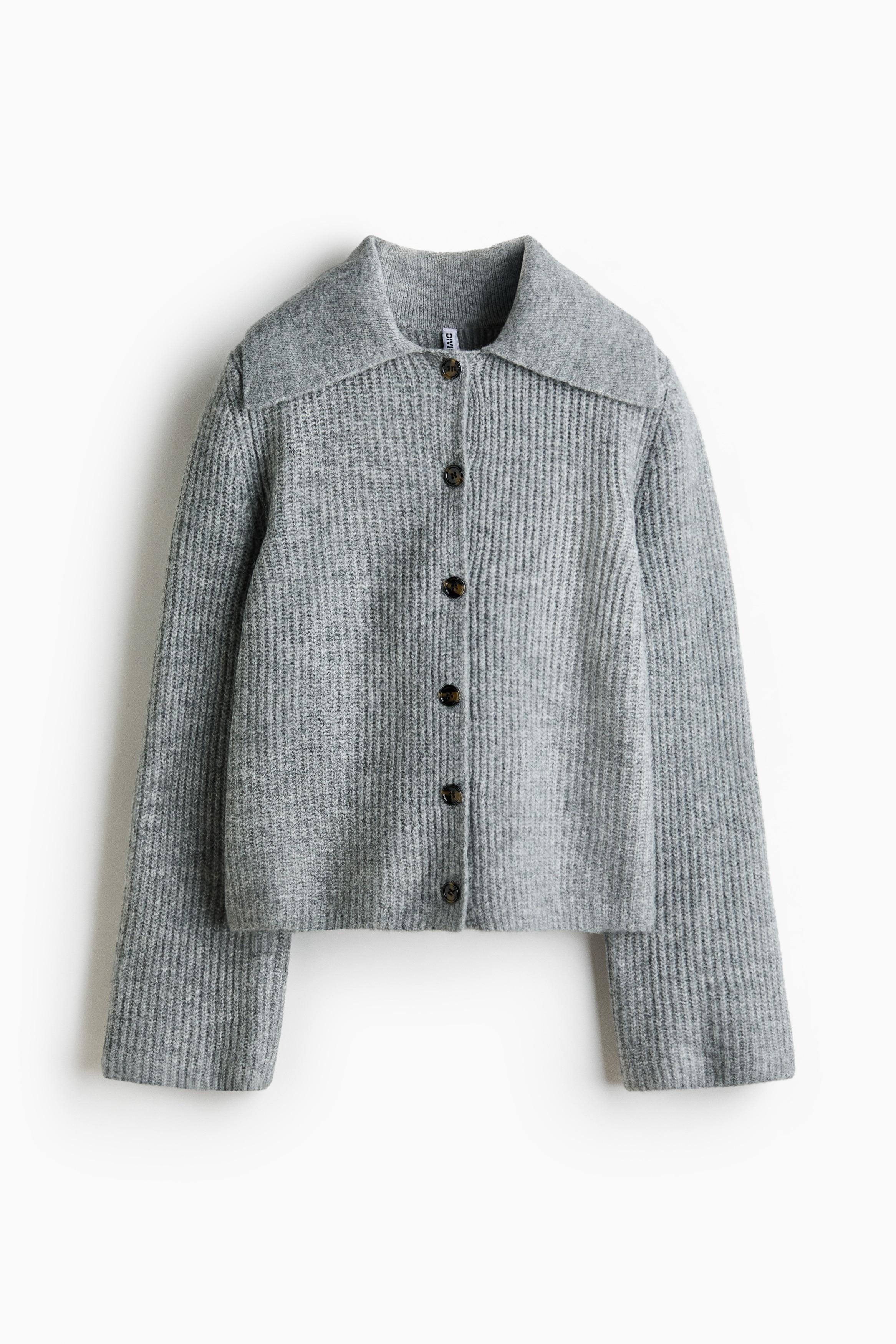 Cardigan Basic H&M En Gris Clair - Taille M - Occasion Très Bon état