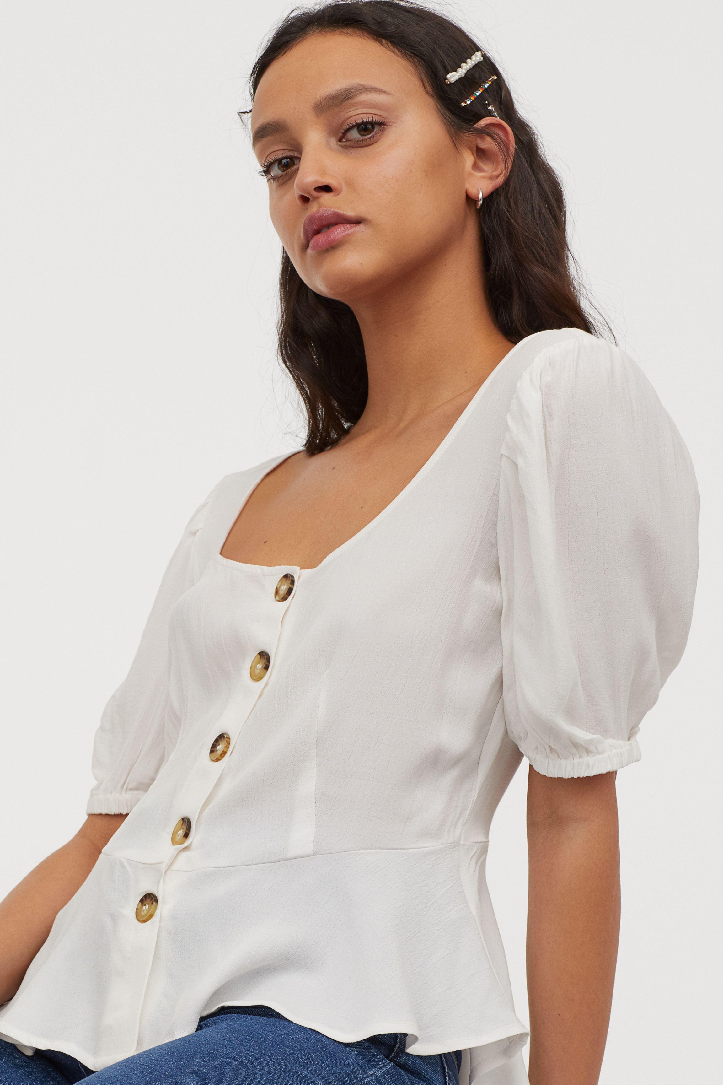 h and m white long sleeve