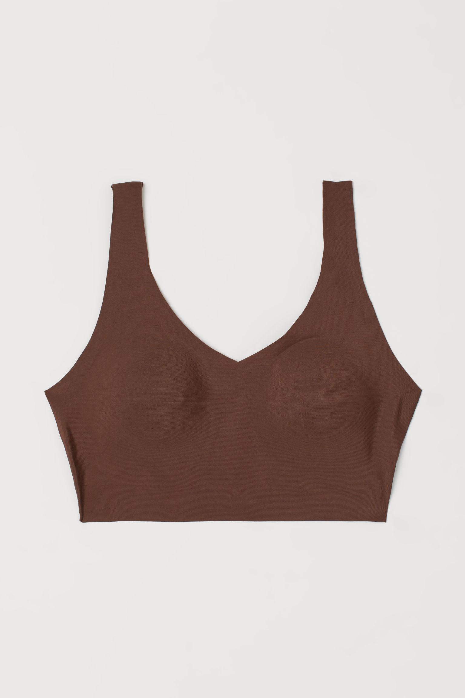 H&M Smoothing Microfibre Bra Top in Beige (Natural) - Lyst