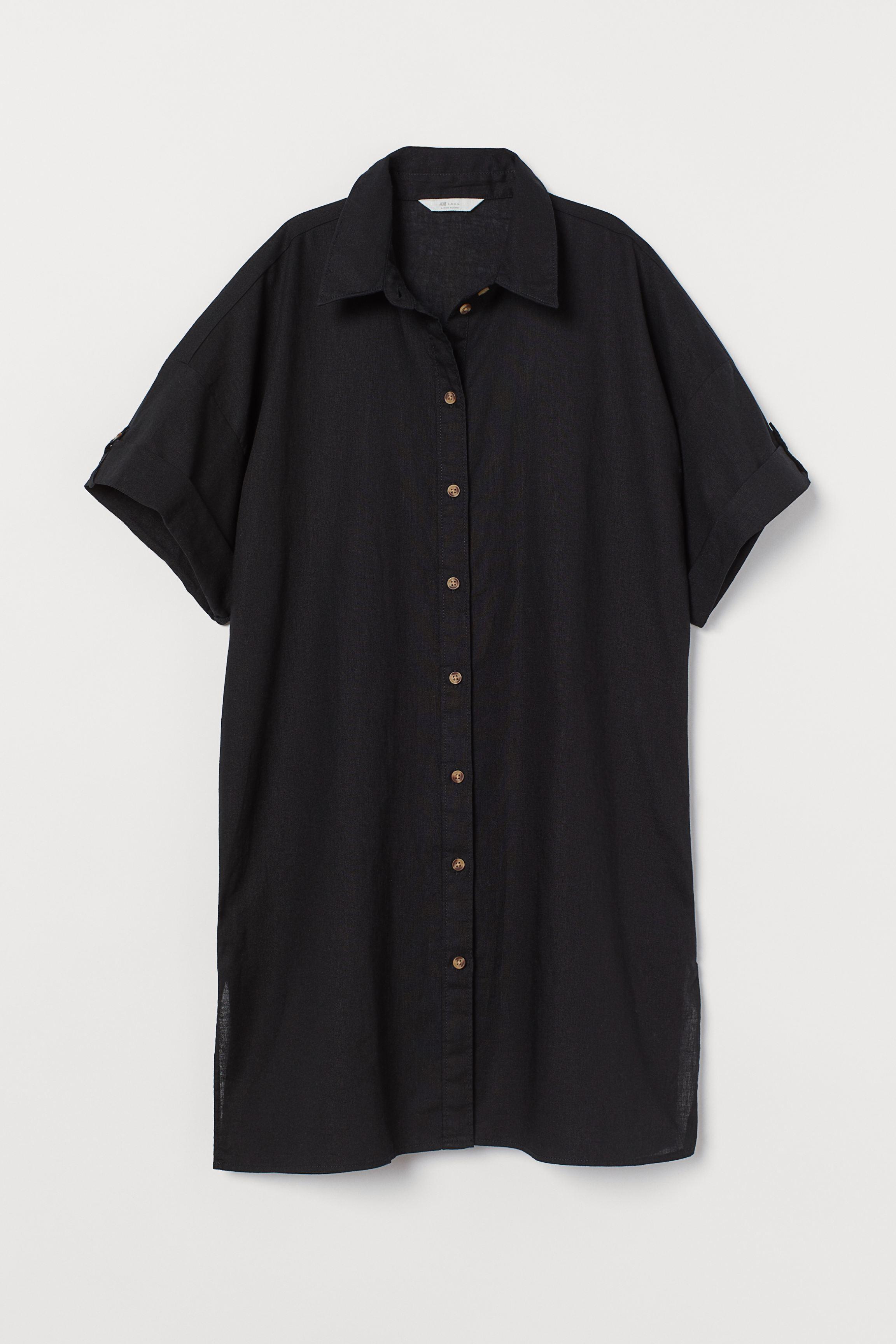 long linen shirt womens