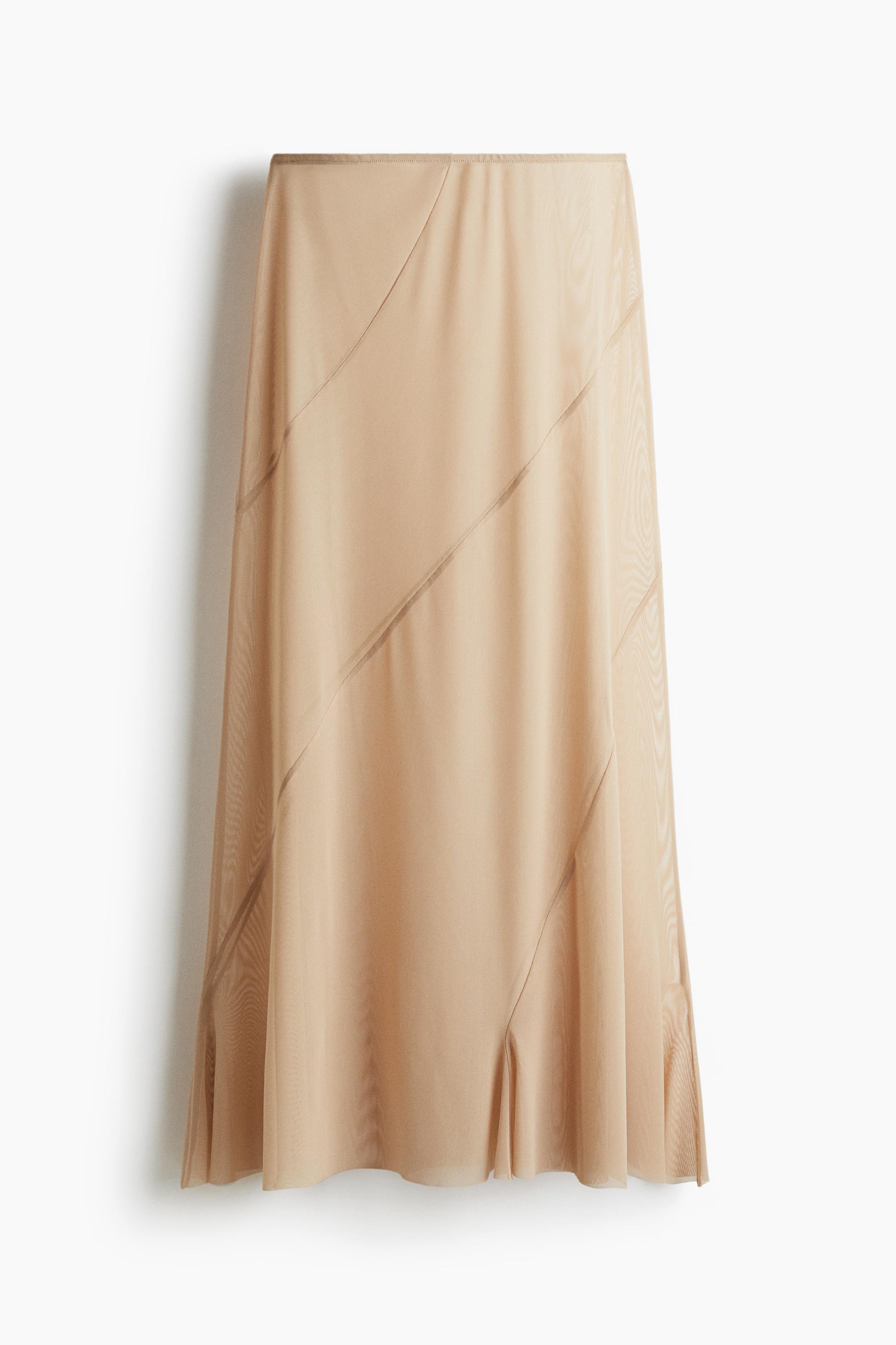 H&m Jupe En Mesh Jupe Longue Jupe Marron H&m Jupe Plissée