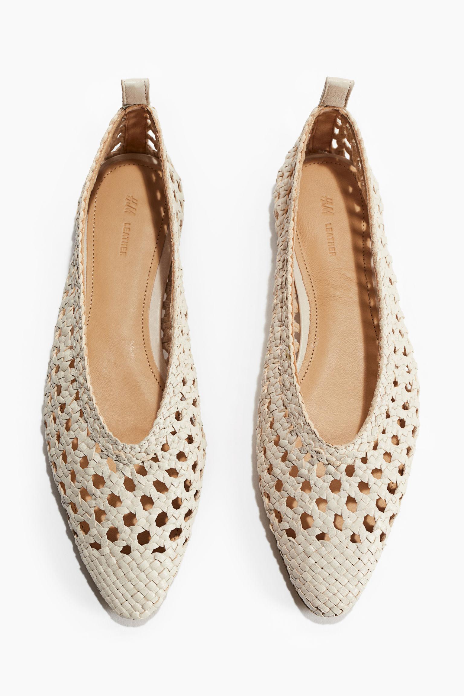 Ballerines en cuir tressé H&M en coloris Blanc Lyst