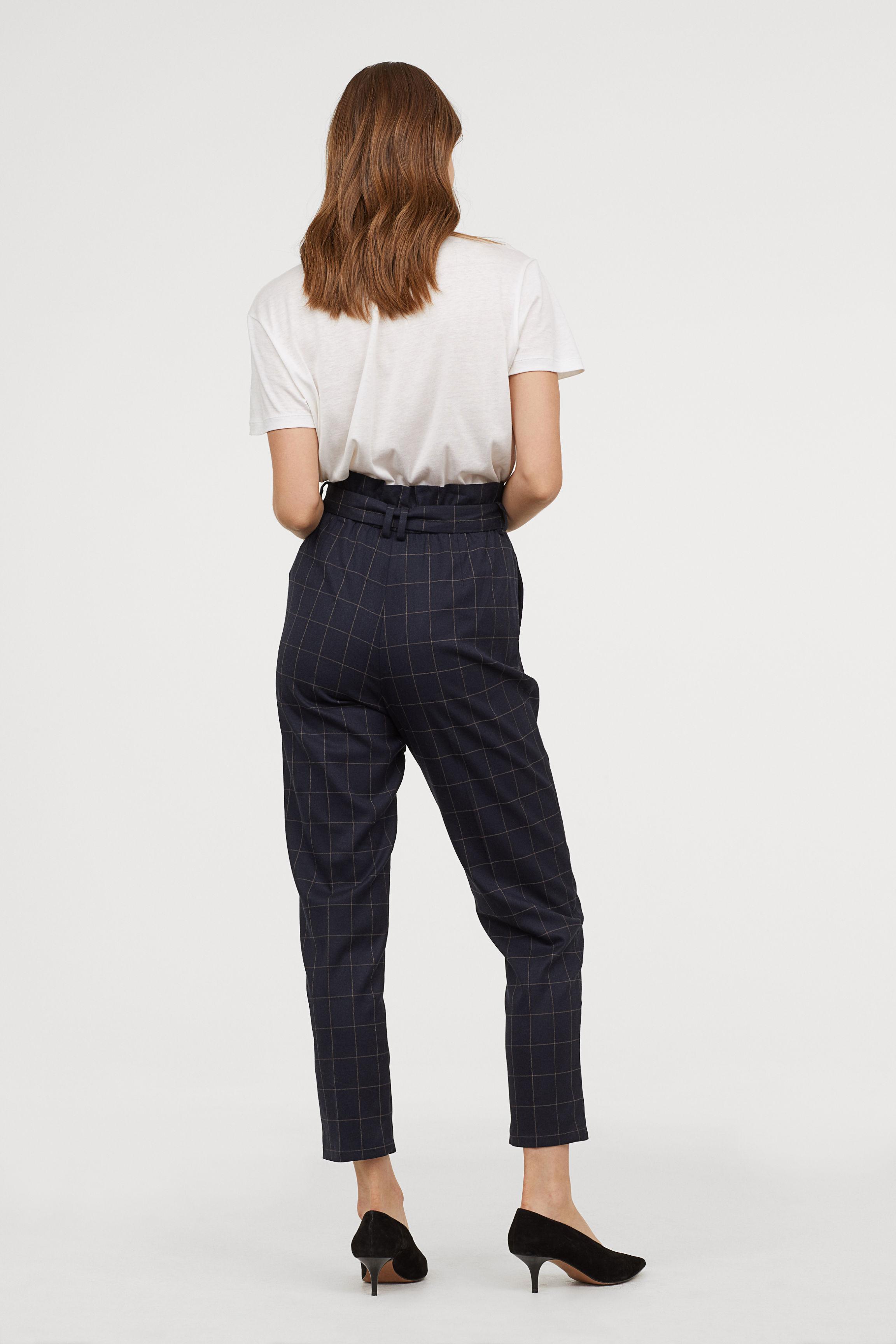 H\u0026M Synthetic Paper-bag Pants in Dark 