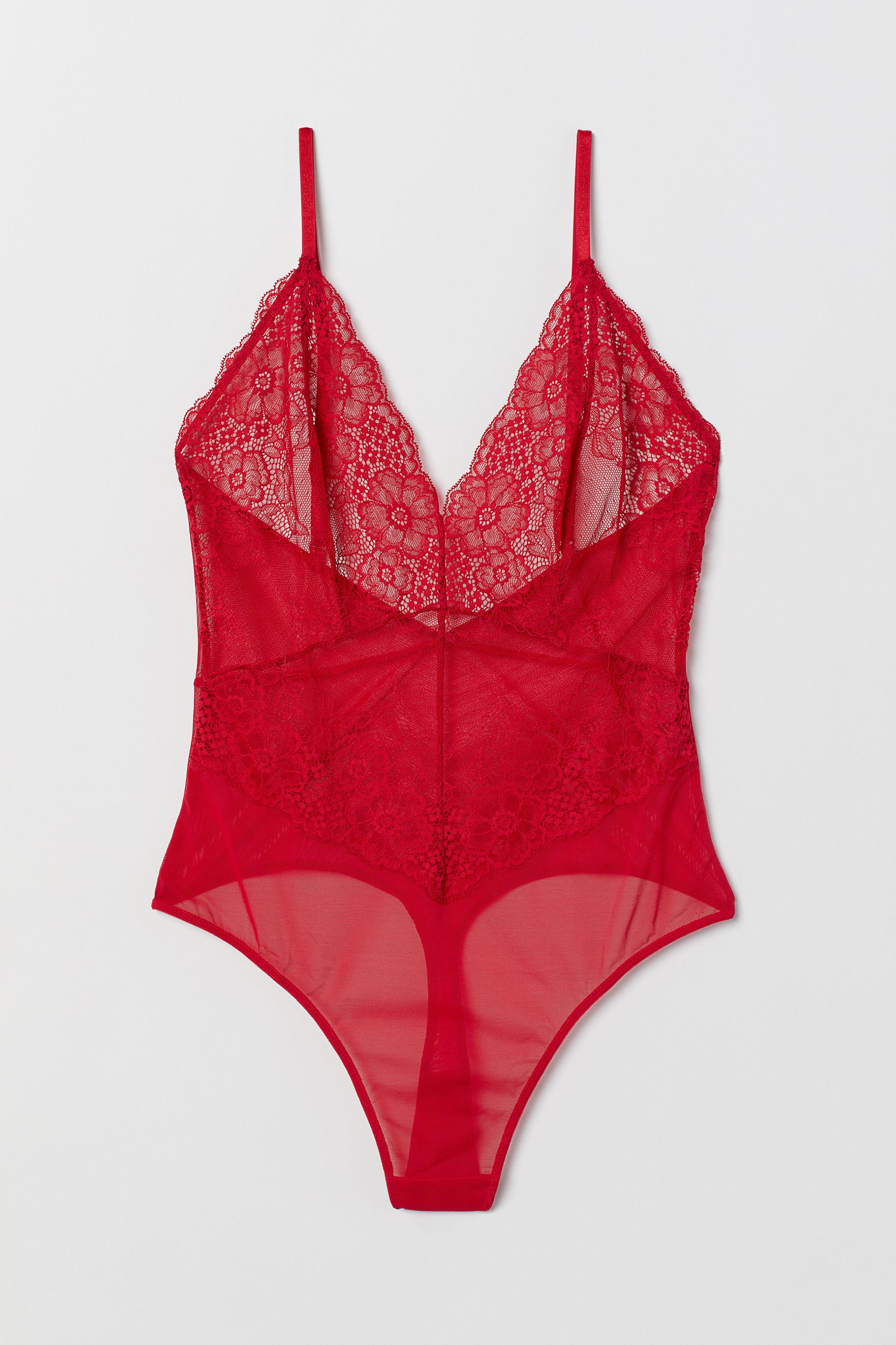 H&M Lace Body in Red | Lyst
